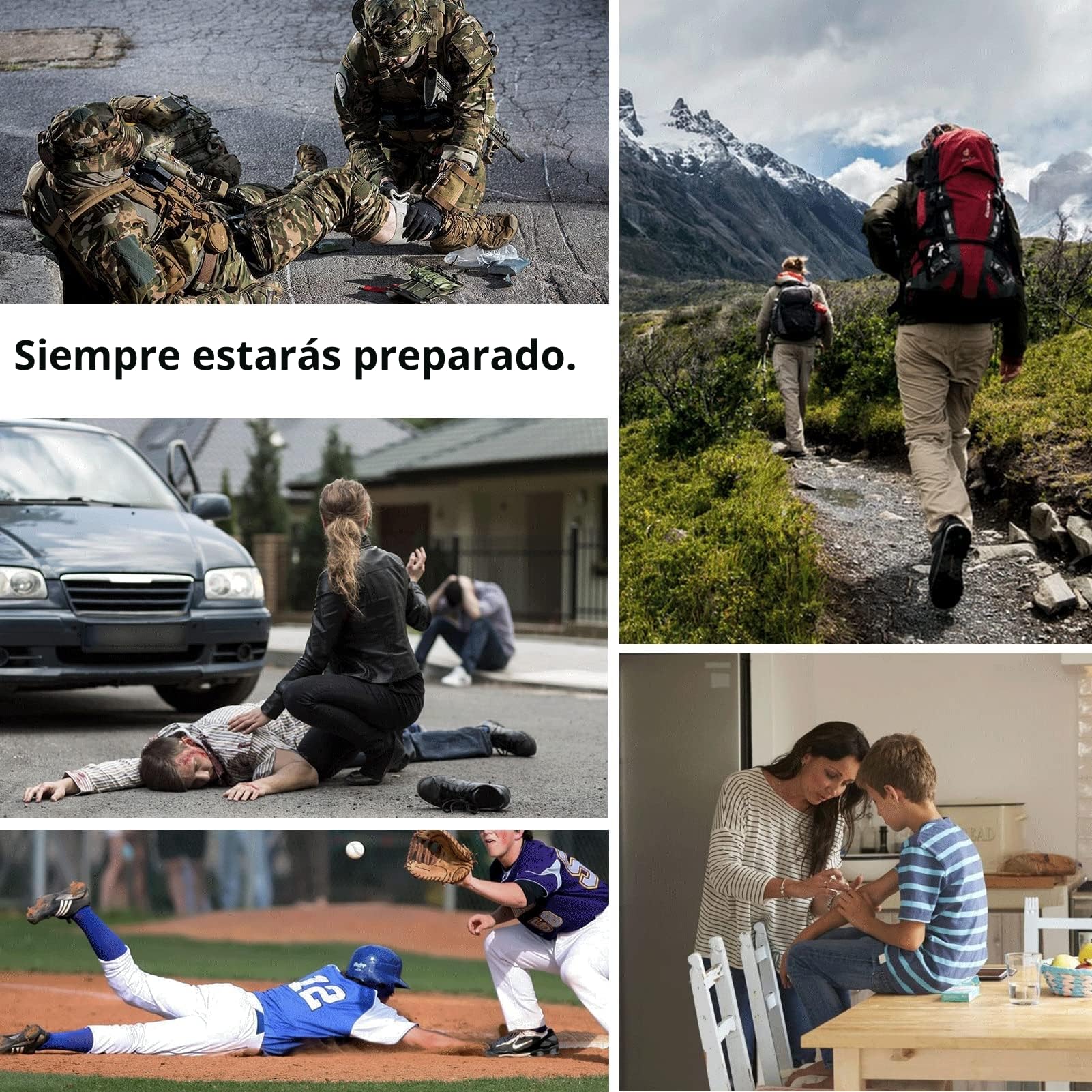 RHINO RESCUE IFAK - Kit de primeros auxilios para trauma de emergencia táctico con gasa y vendaje para caza, camping, viajes (Multicolor PRO)
