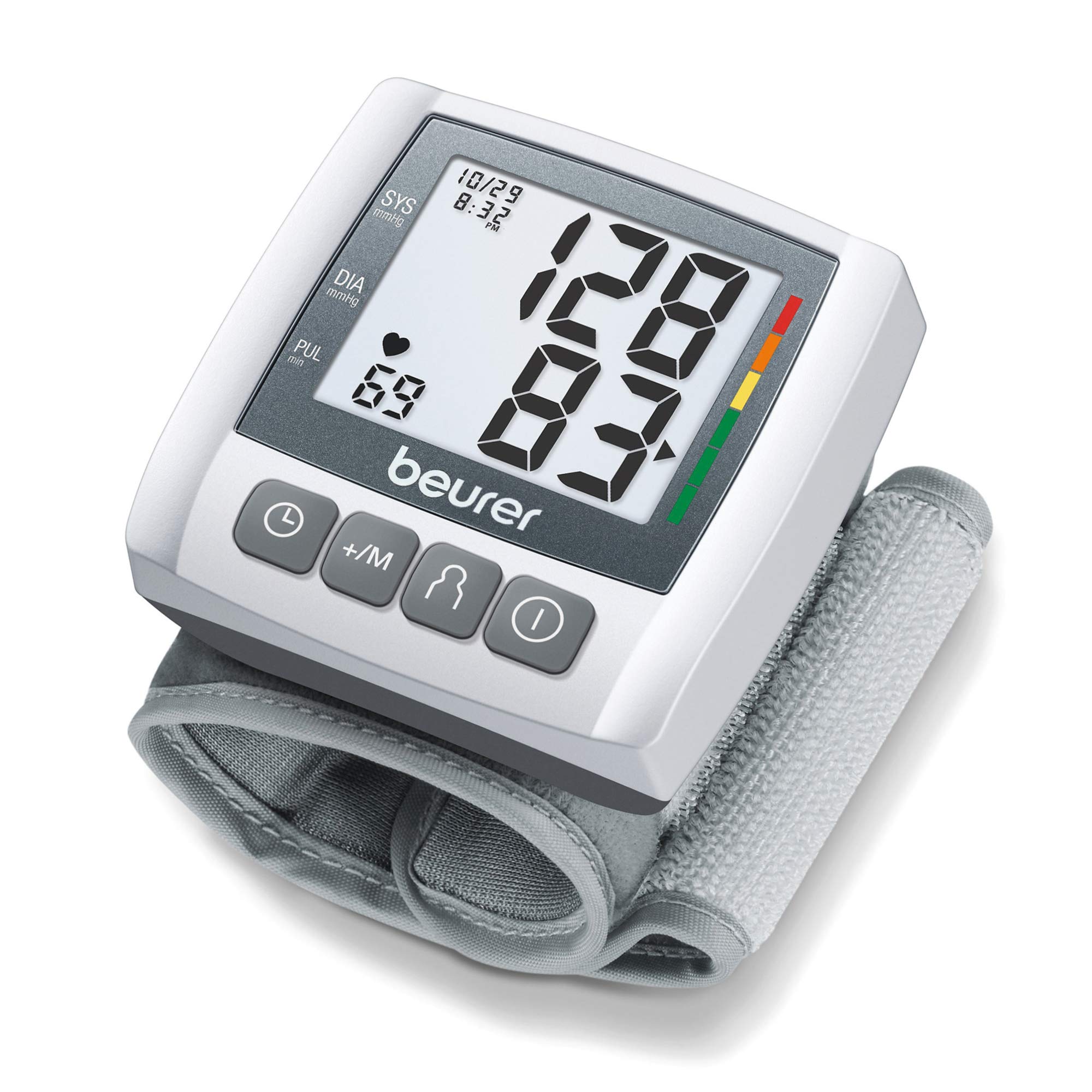Wrist Blood Pressure Machine with Adjustable Blood Pressure Cuff - Automatic & Digital Wrist Blood Pressure Monitor, 2x60 Memory Reading, XL LCD Display - Home BP Monitor, BC30