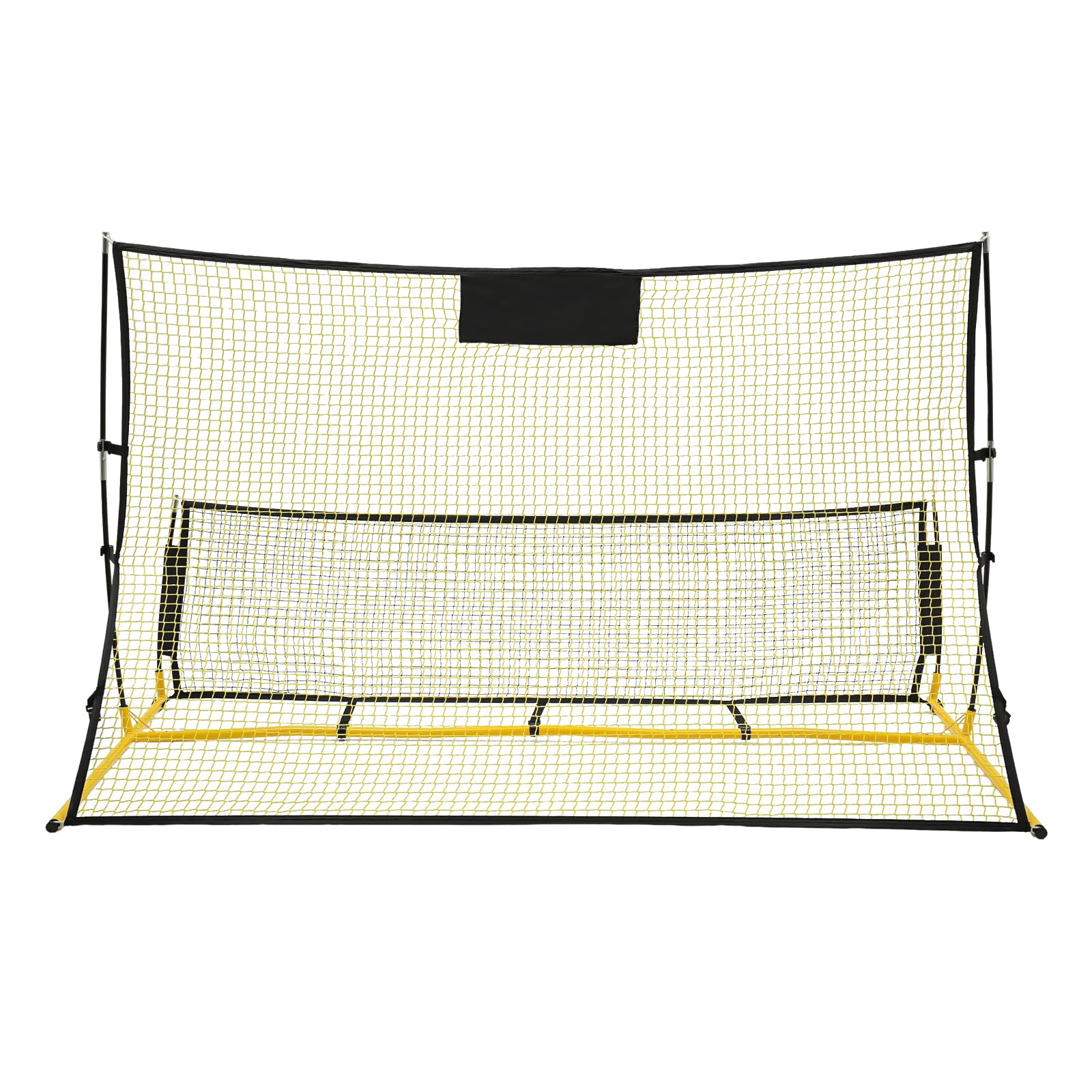 Calcio rimbalzo 2 in 1 rete per esercizi di calcio, 2,1 x 1,2 m, portatile e integrato, per allenamento su qualsiasi superficie