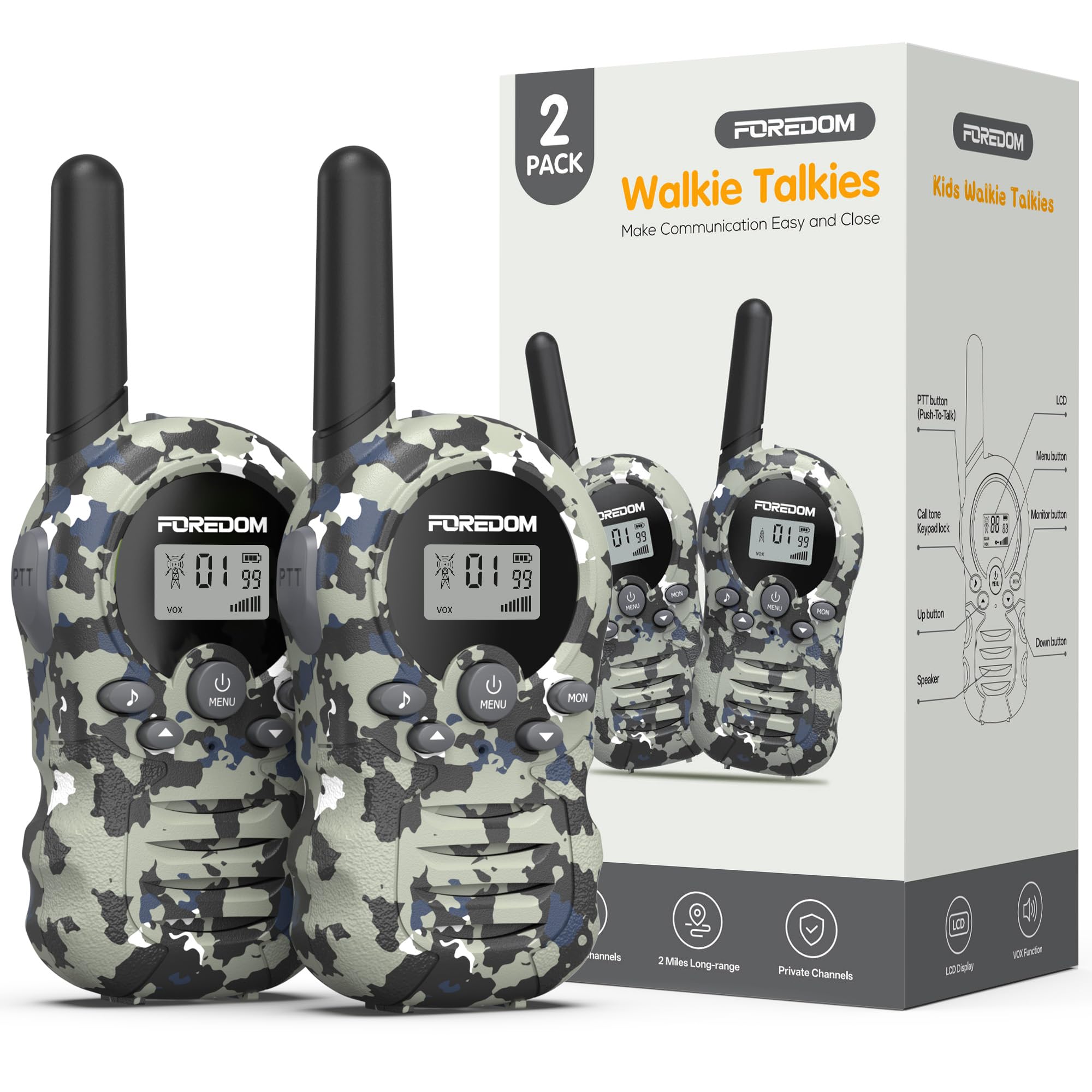 FOREDOM J388C Walkie Talkies für Kinder Walkie