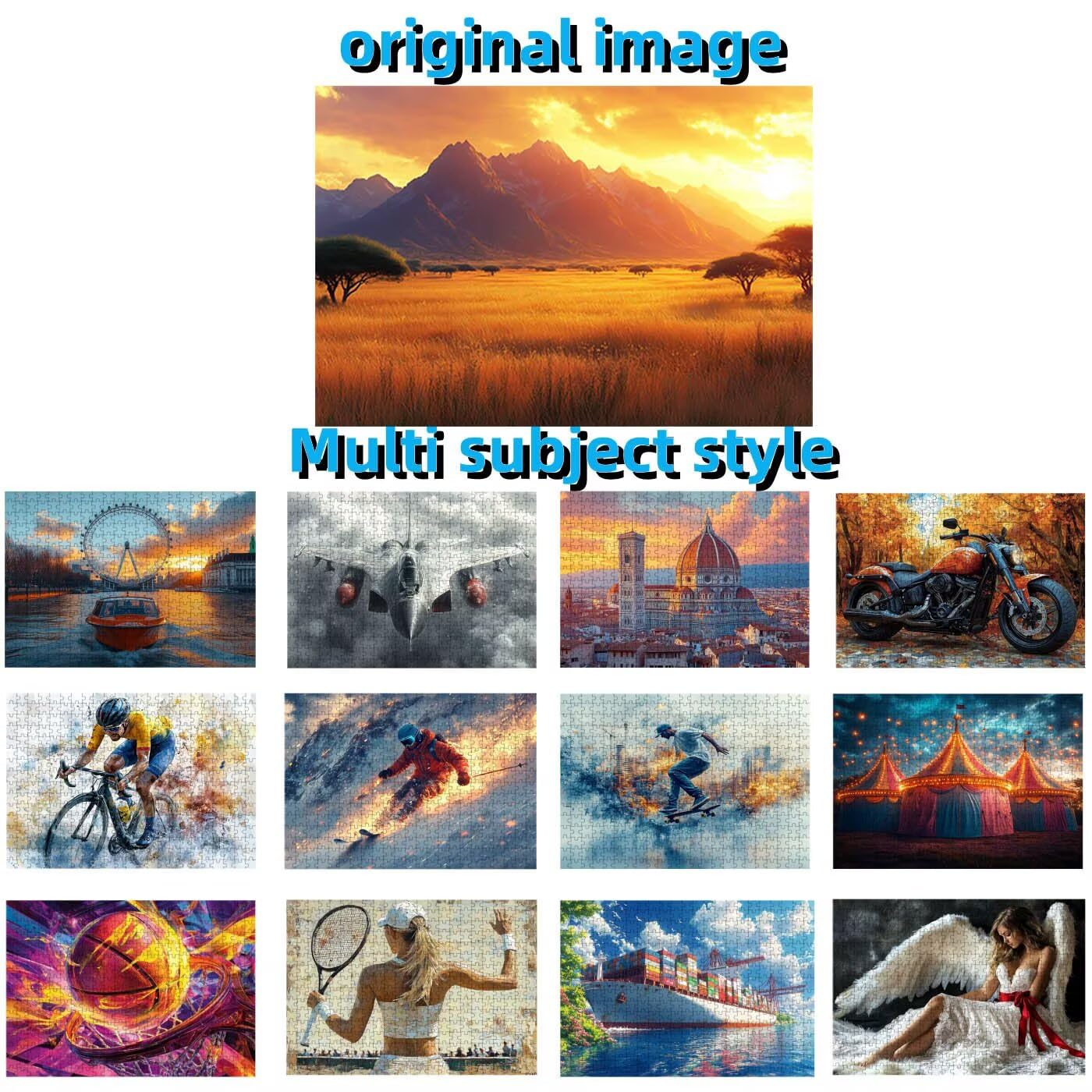Puzzle 3000 elementów dla dorosłych, afrykańska sawanna, drewniane puzzle dla dorosłych, zachód słońca, klasyczne puzzle, 3000 elementów dla całej rodziny, puzzle do pokoju, dekoracja, prezenty dla