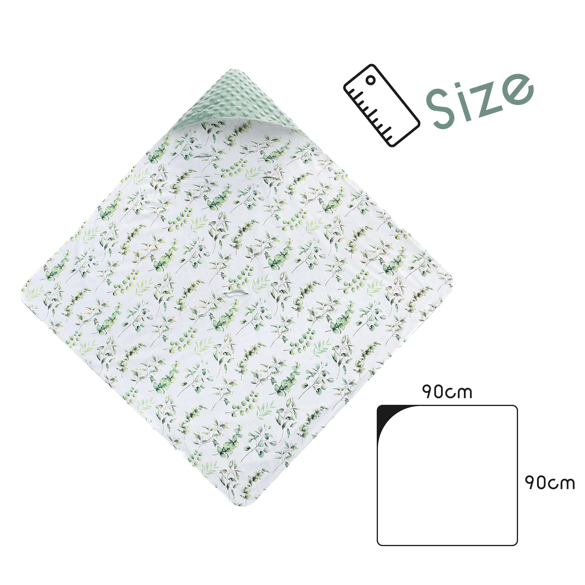 Miracle Baby Couverture Enveloppante Hiver Bébé, Couverture Multifonction pour Bébé 90 x 90 cm, Utilisable sur Le siège Auto, de la Poussette (Automne et Hiver, Feuilles)