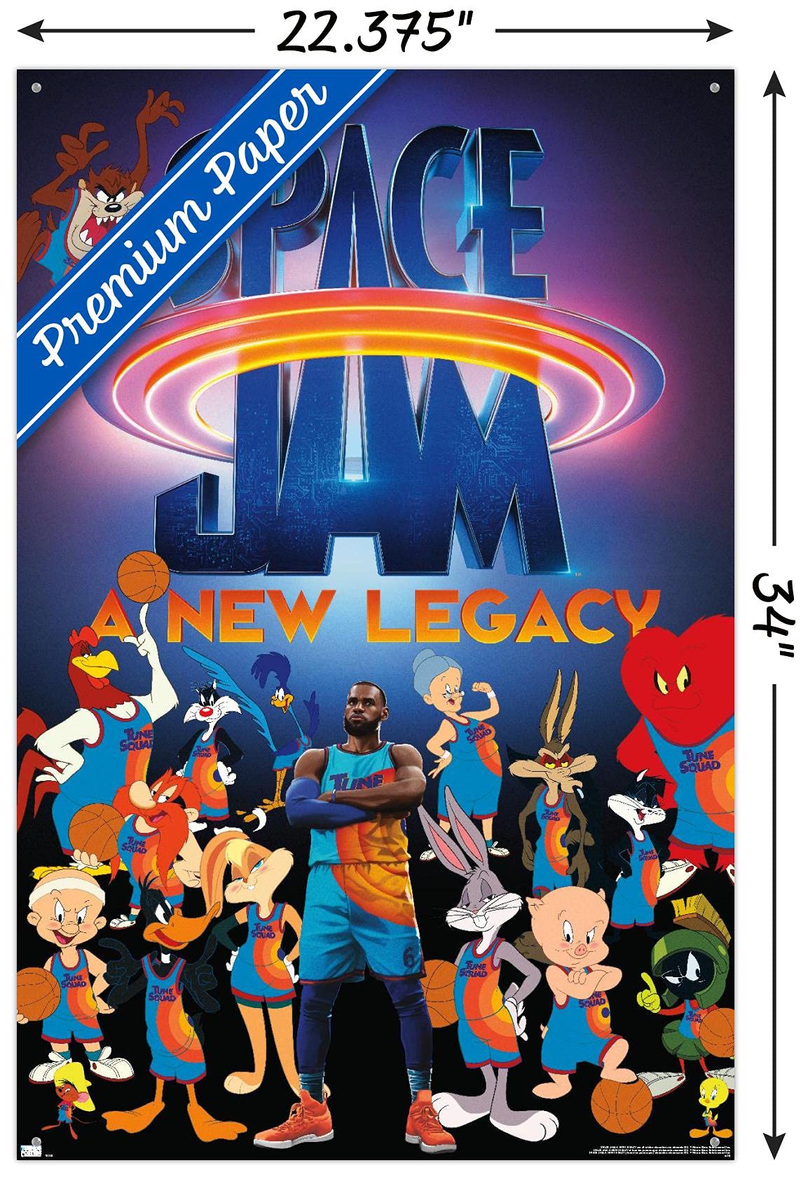 Amazon.com: Space Jam: A New Legacy - Team Wall Poster with Push