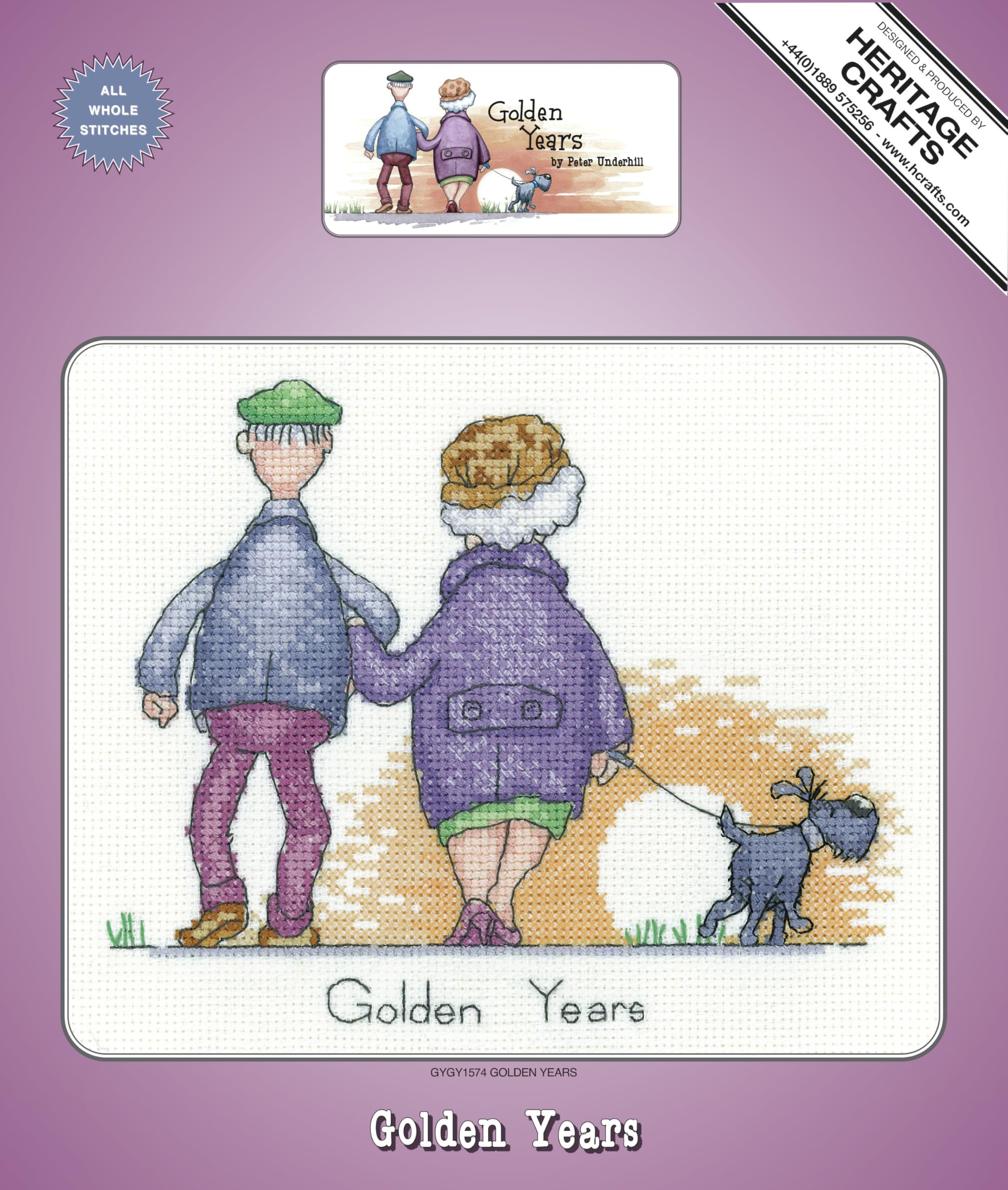 Heritage Crafts Golden Years - Golden Years Cross Stitch Kit by Peter Underhill