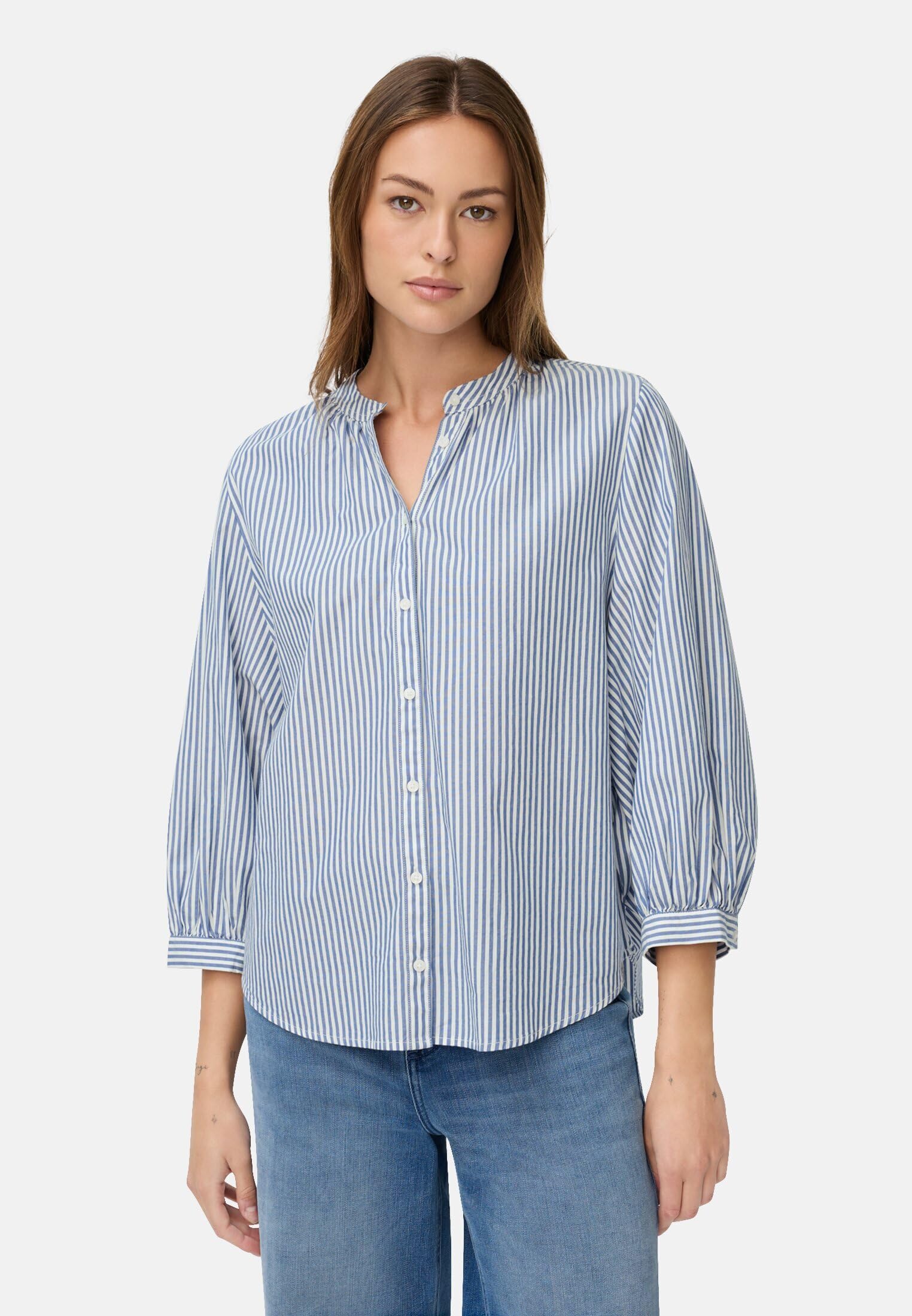 camel active Damen Bluse aus Reiner Baumwolle