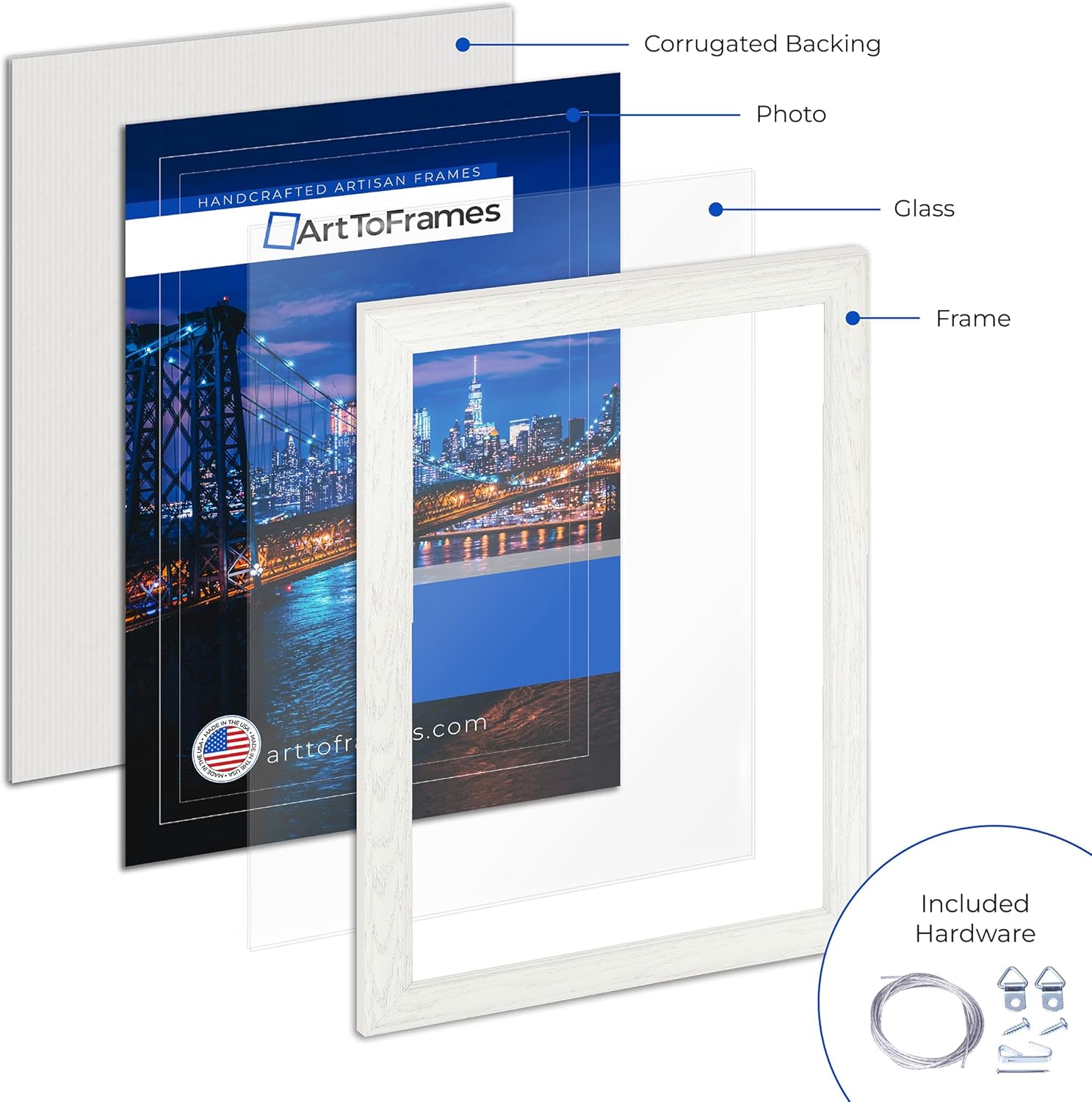 ArtToFrames 16x22 Ash Wood Off-White Wash Frame 8