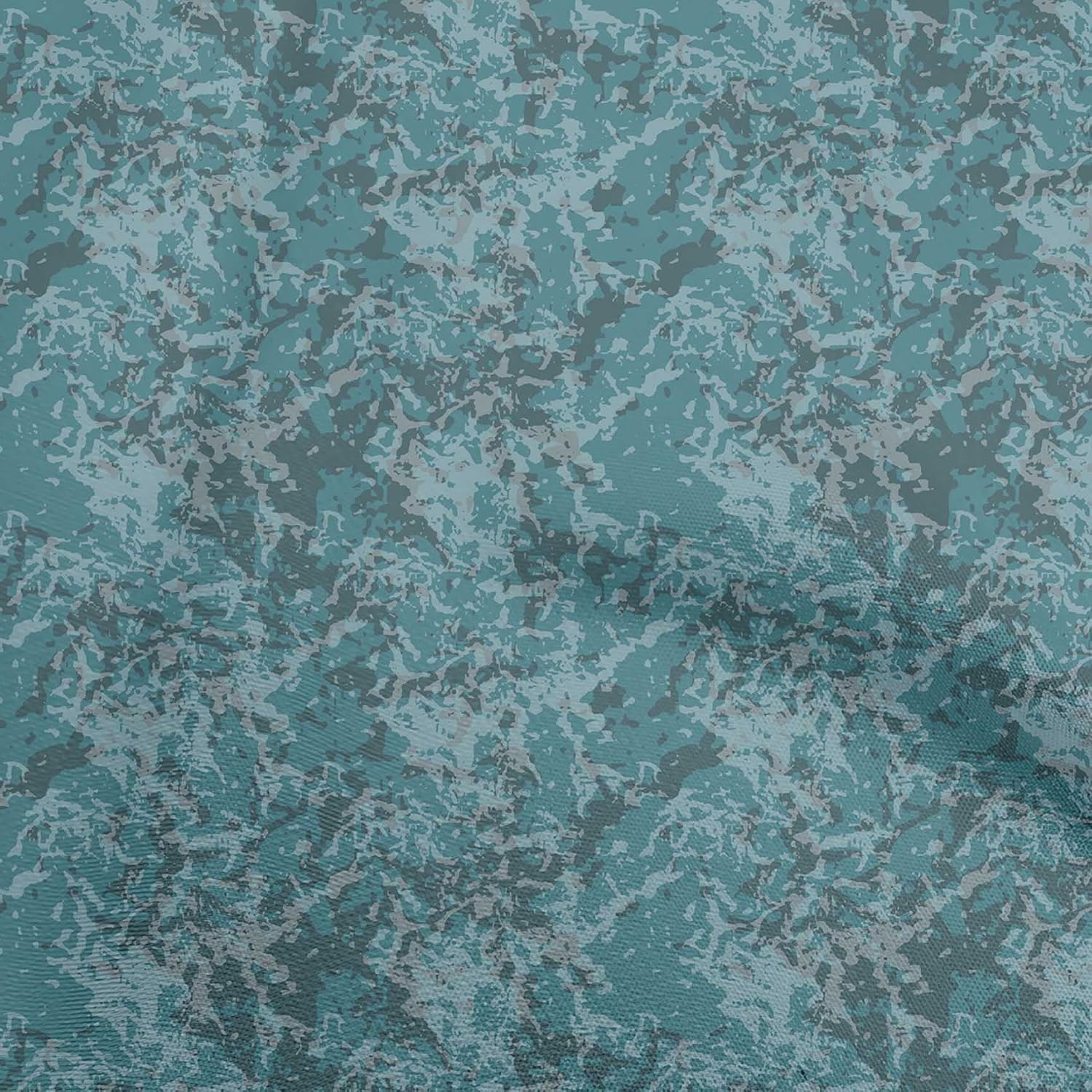 oneOone Cotton Jersey Teal Blue Fabric Abstract Quilting Supplies Print Sewing Fabric by The Yard 58 Inch Wide