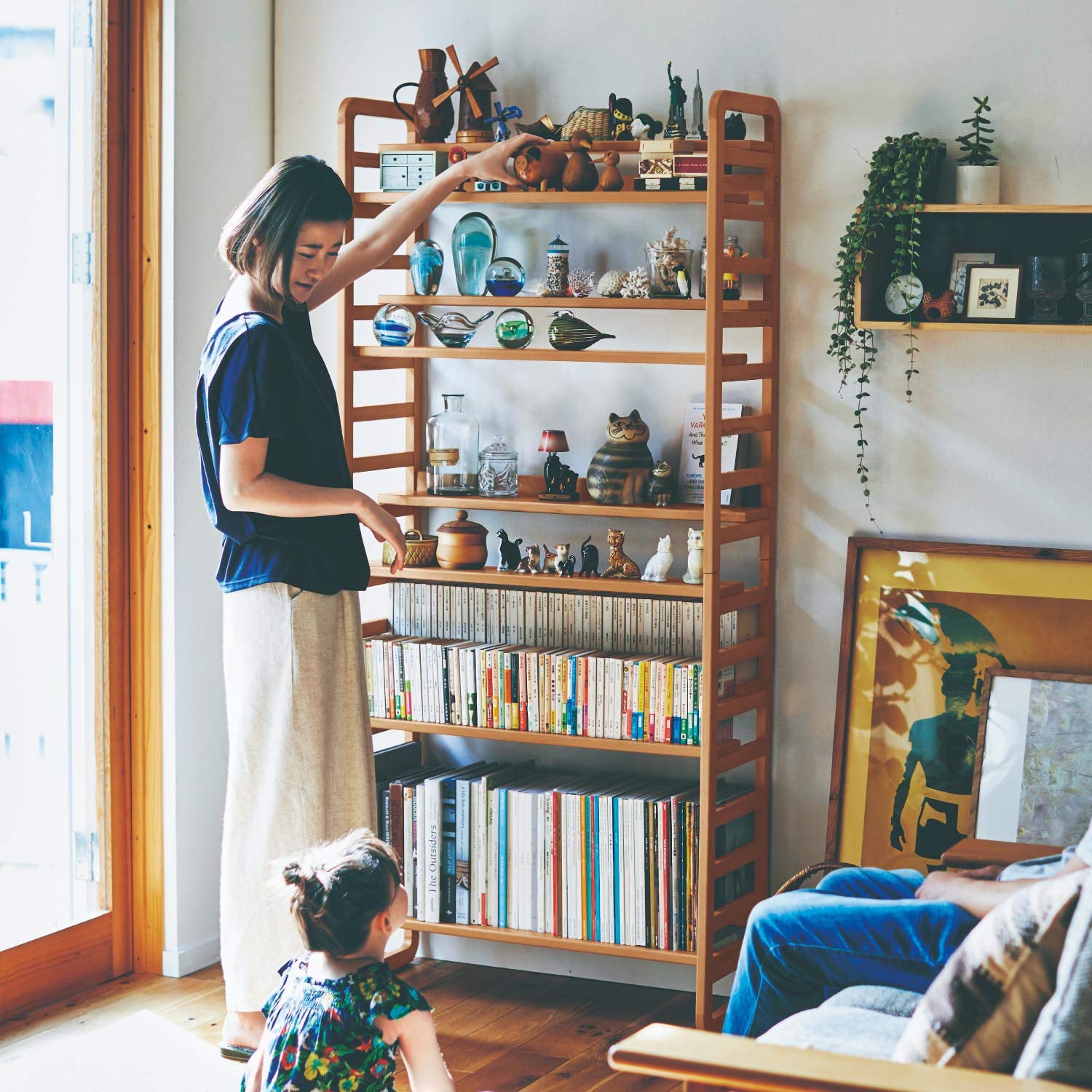 Amazon｜[ベルメゾン] ラック ビーチ材 ディスプレイ ダブル棚板