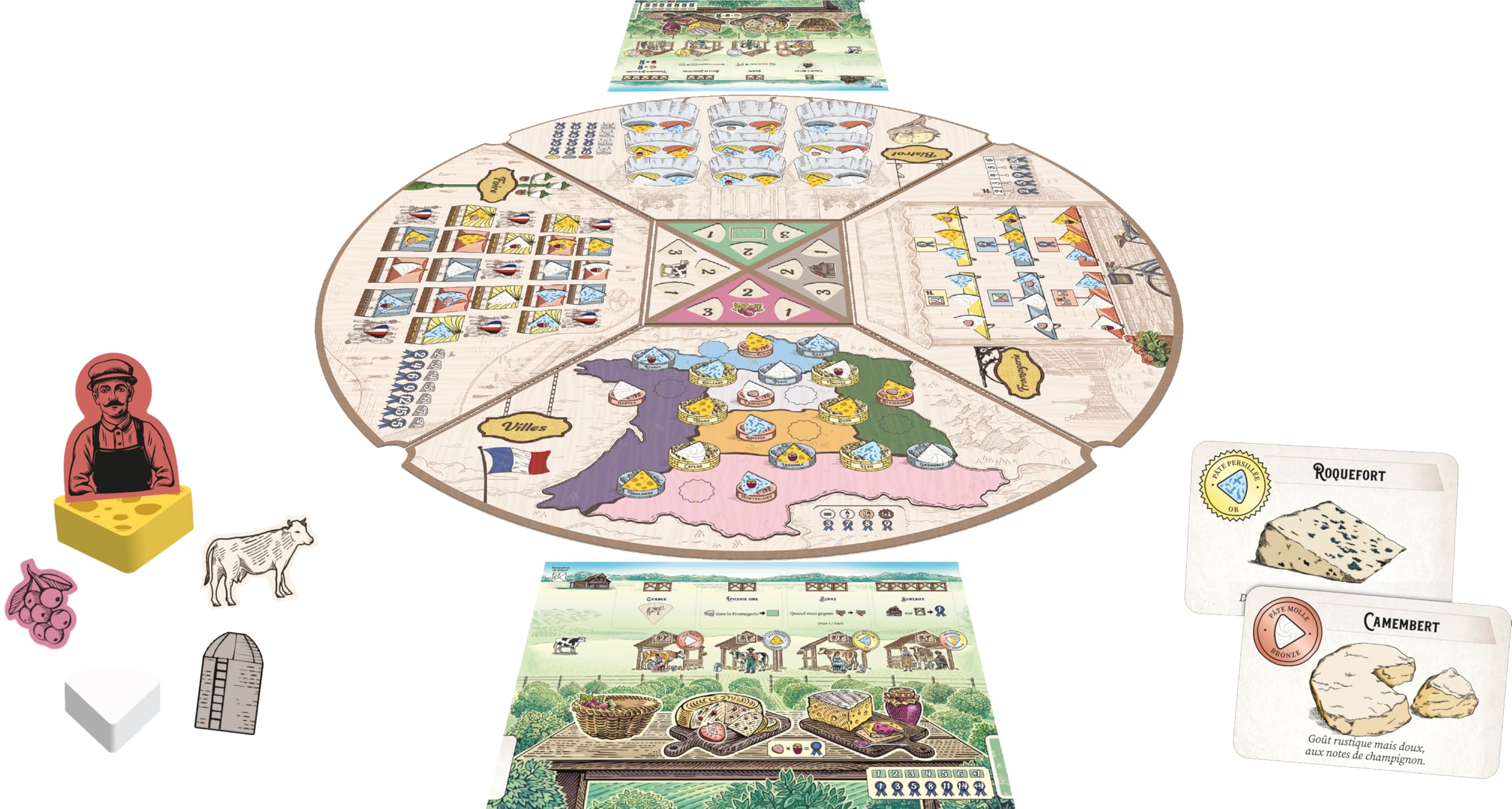 Asmodee - Ser - Road to Infamy - Strategiczna gra planszowa - Umieszczenie pracowników - Mistrz sera - Od 14 lat - 1 do 4 graczy - 40 min - wersja francuska