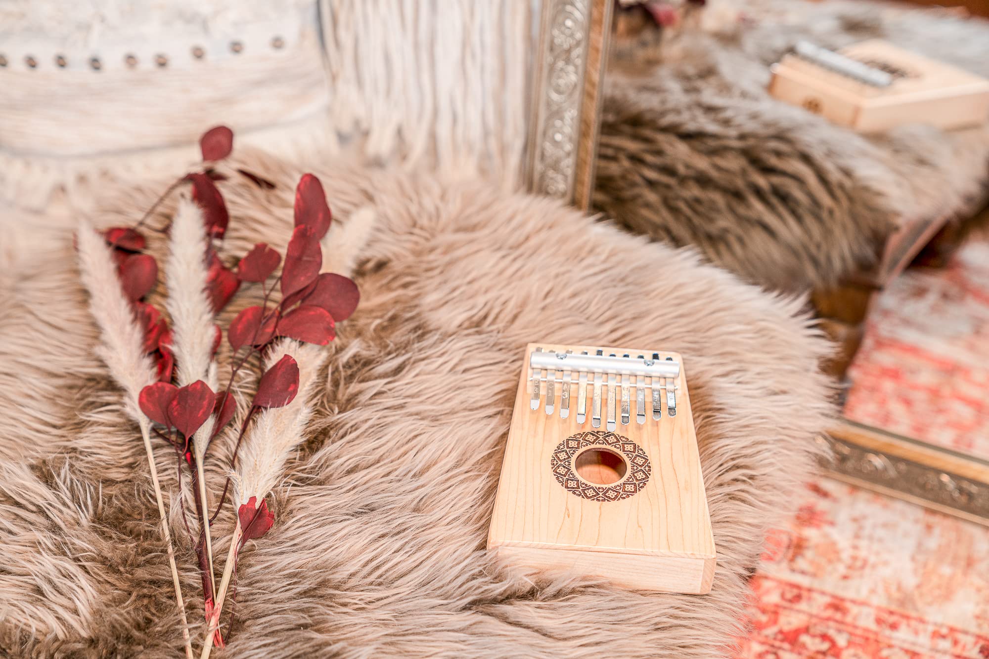 Sonic Energy Schallloch Kalimba – C-Dur, 10 Töne – Ahornholz – Für Meditation, Yoga, Percussion – Inkl. Zubehör (KL1009H)