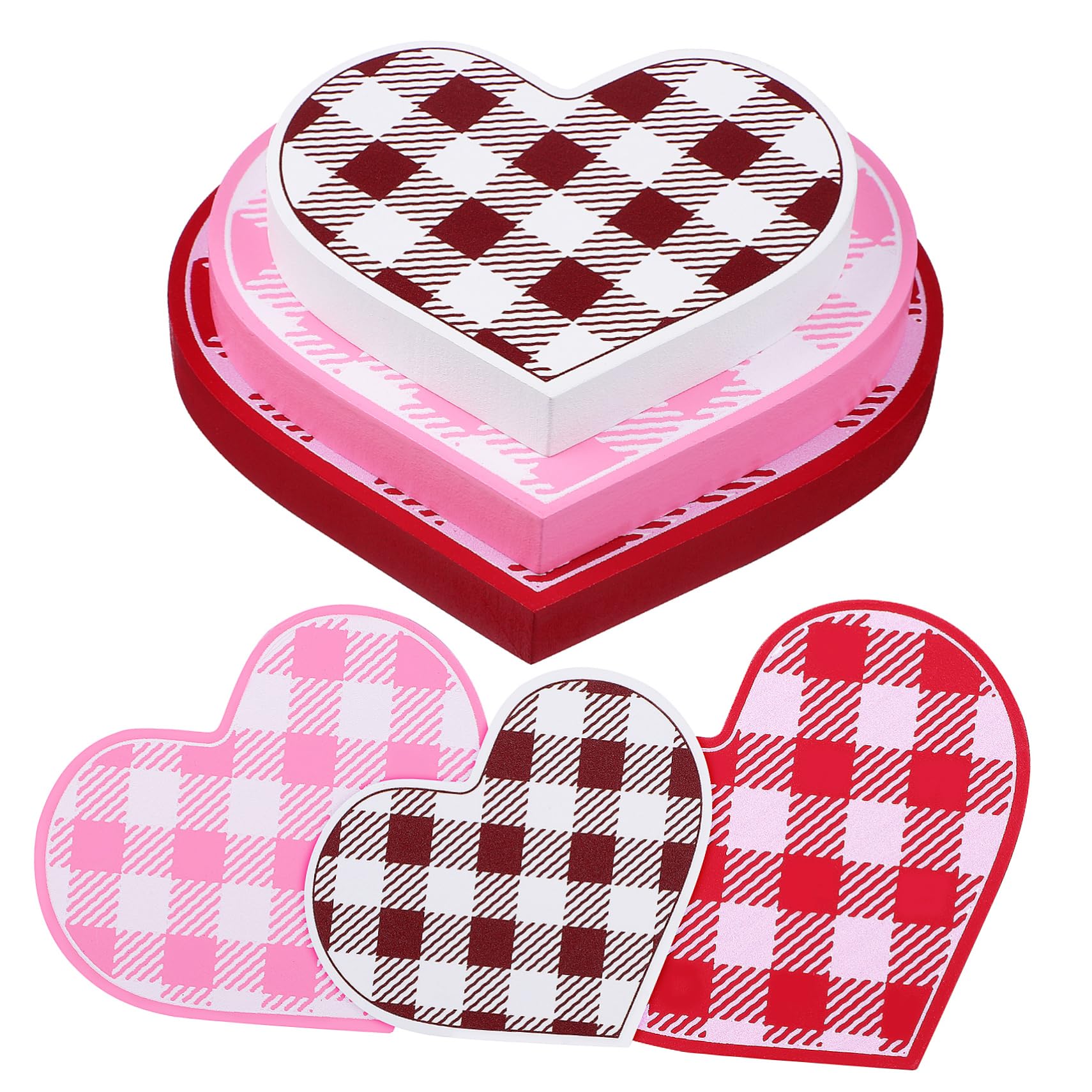 6 Piezas Decoración de Mesa Forma de Corazón Letrero de Madera Día de San Valentín Decoración de Mesa Estilo Rústico Día de San Valentín