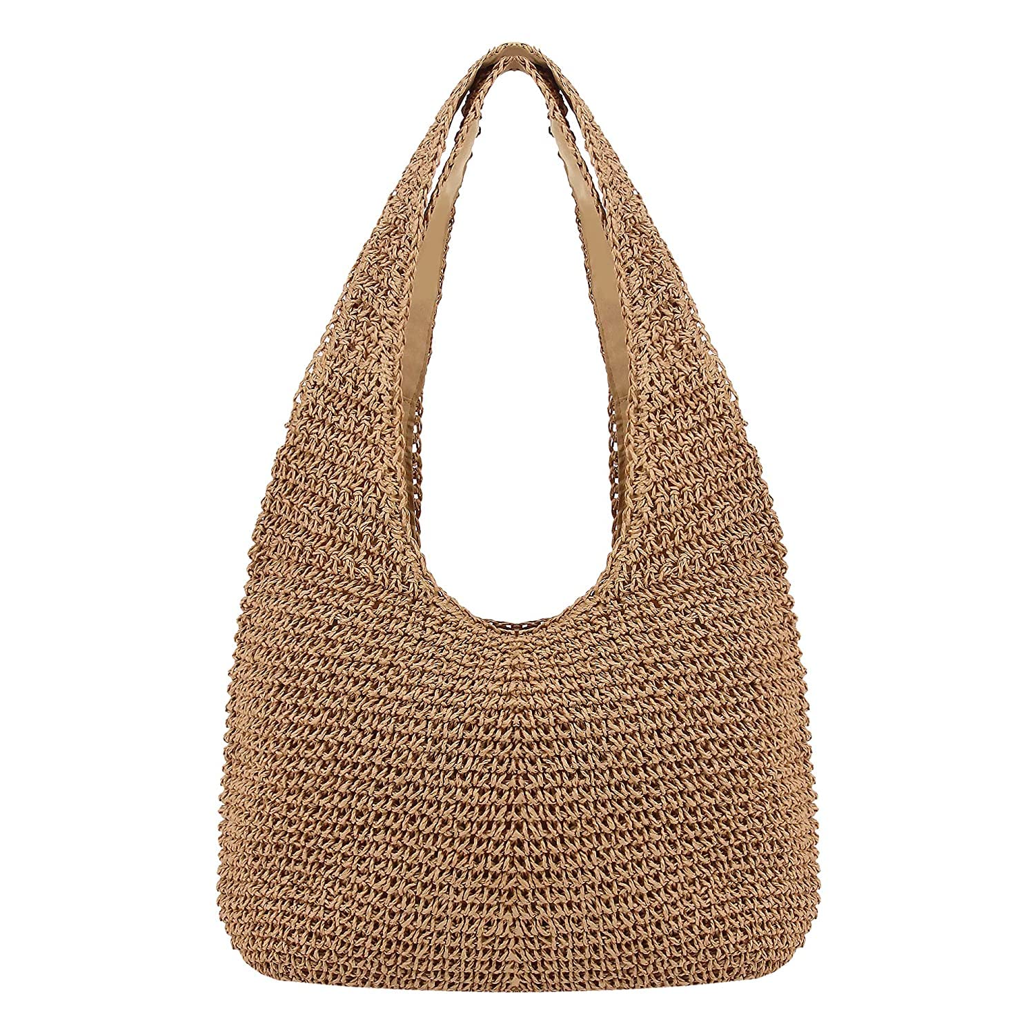 DUCHESS Women Brown Straw Crocheat Raffia Beach Shoulder Bag Woven Tote Handbag Large Handmade Weaving Summer Casual Jute Jholla Hobo Bag (B0BRY7MPS8) Amazon Price History, Amazon Price Tracker