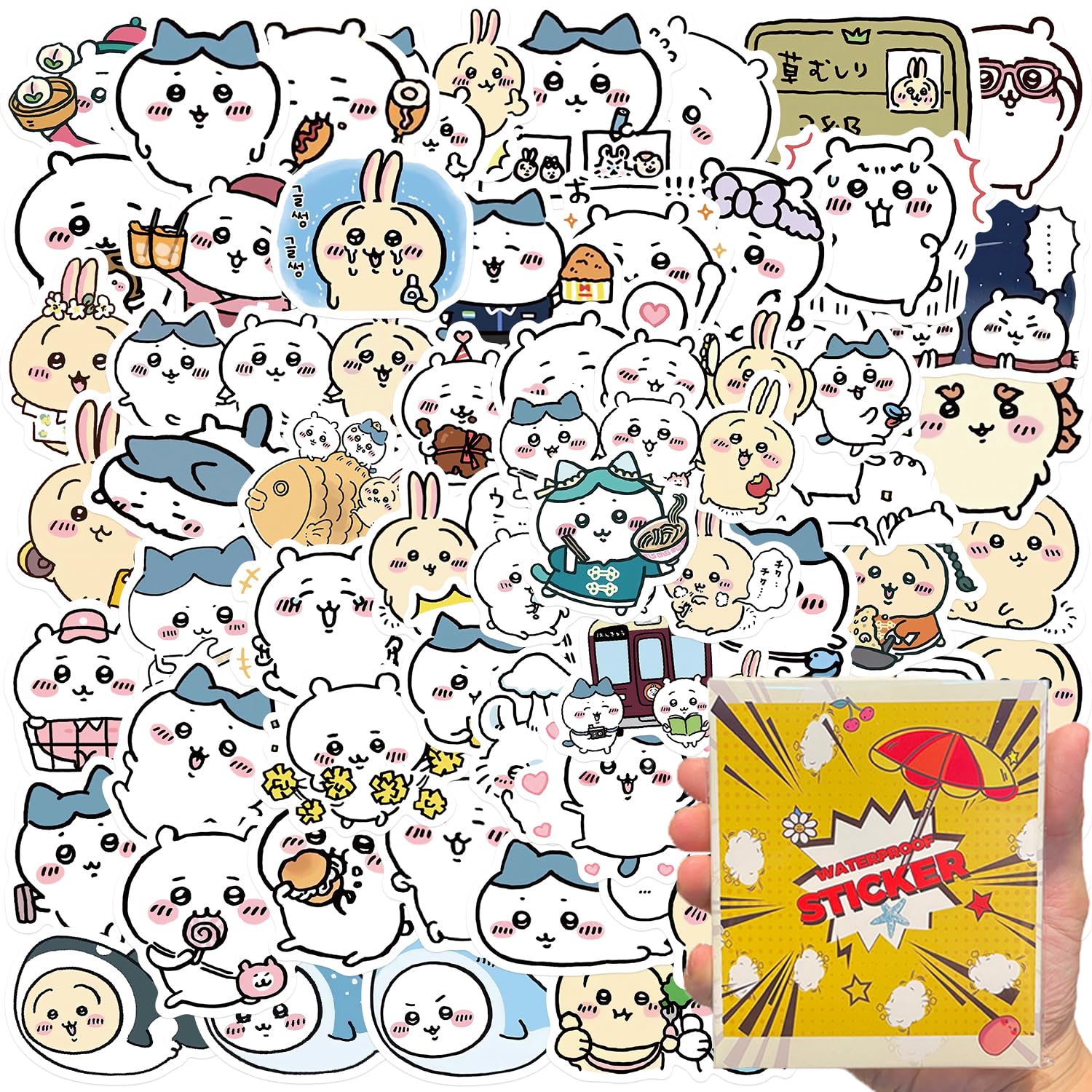 Amazon.co.jp: For ちいかわ ステッカー 60枚 ちい ハチワレ モモンガ