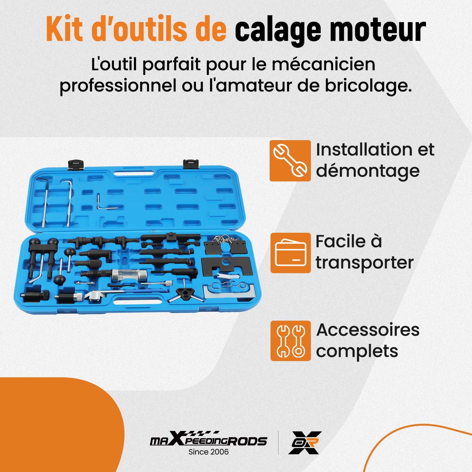 maXpeedingrods Kit d'outils de Calage Moteur Distribution Essence pour VW 1.4/1.6//1.9/2.0 pour Audi Seat Skoda, Kit Calage Distribution T10123 T10120 T10100 T10121 T10098 T10050 T10060A T10008 T40011