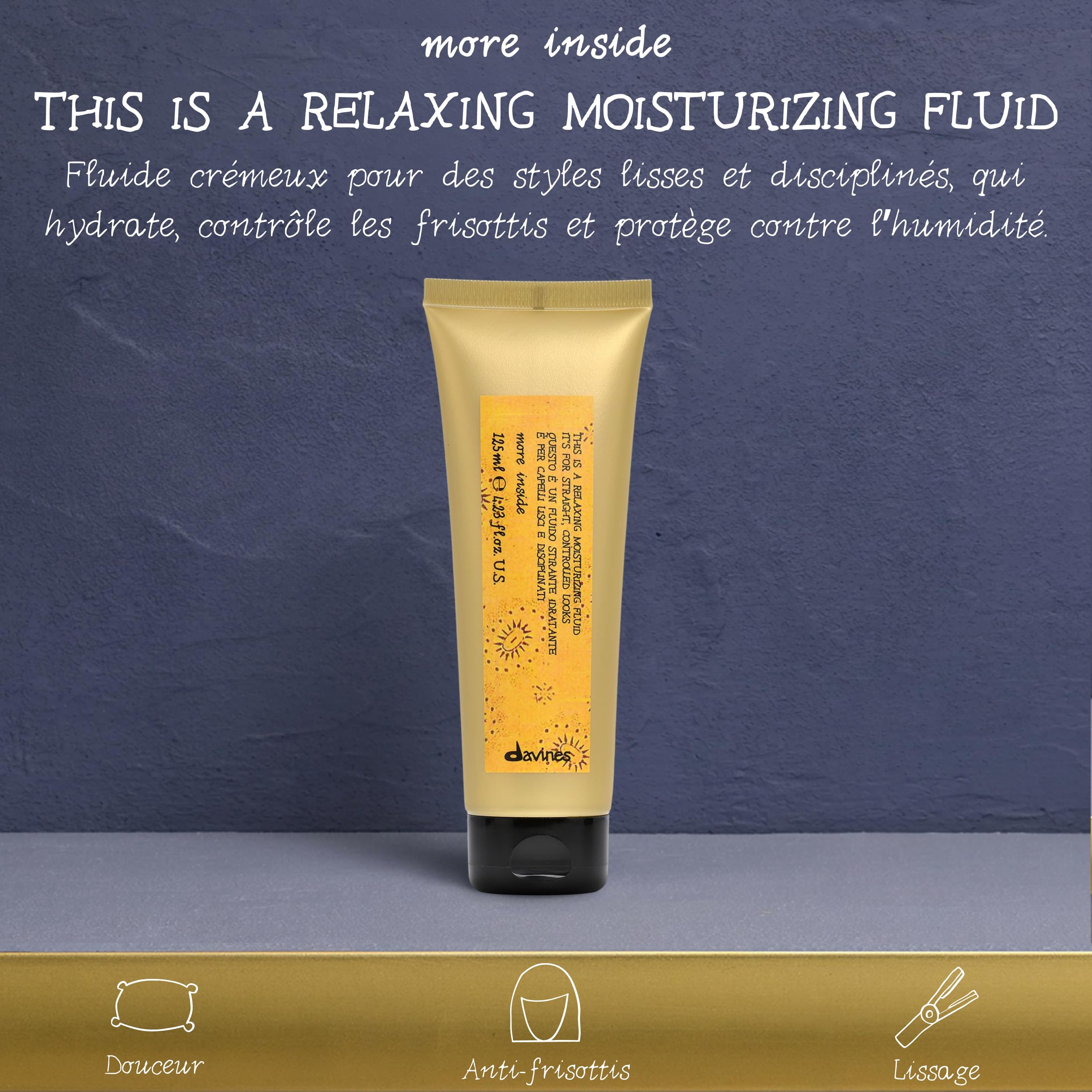 2 Pack Davines More Inside Relaxing Moisturizing Fluid 4.23 fl oz / 125mL NEW Davines Relaxing Moisturizing Fluid 125ml | For creating a  main image 3