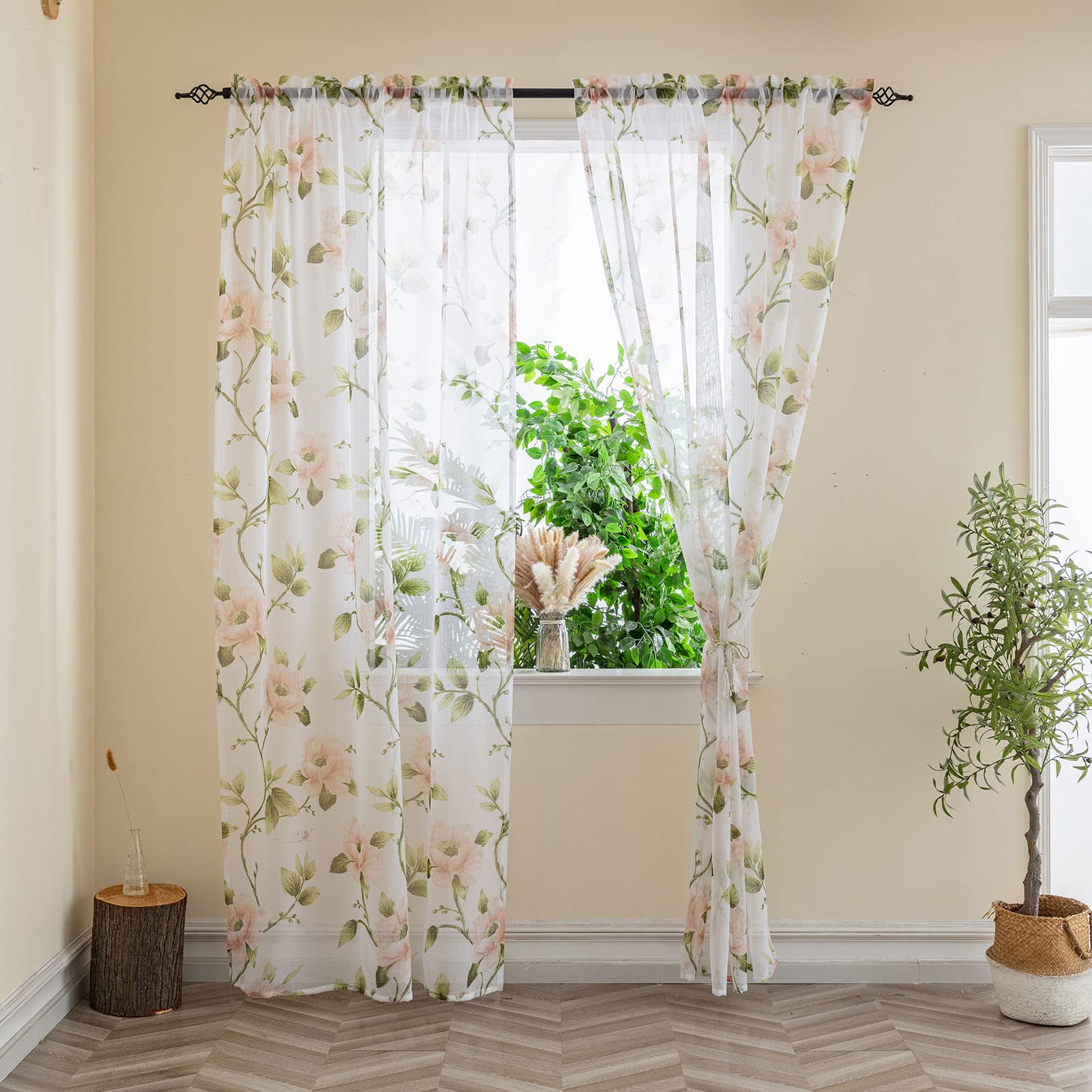 Tenda in voile trasparente, con asole, 1 pezzo, Tessuto, bianco, BxH 140x175cm