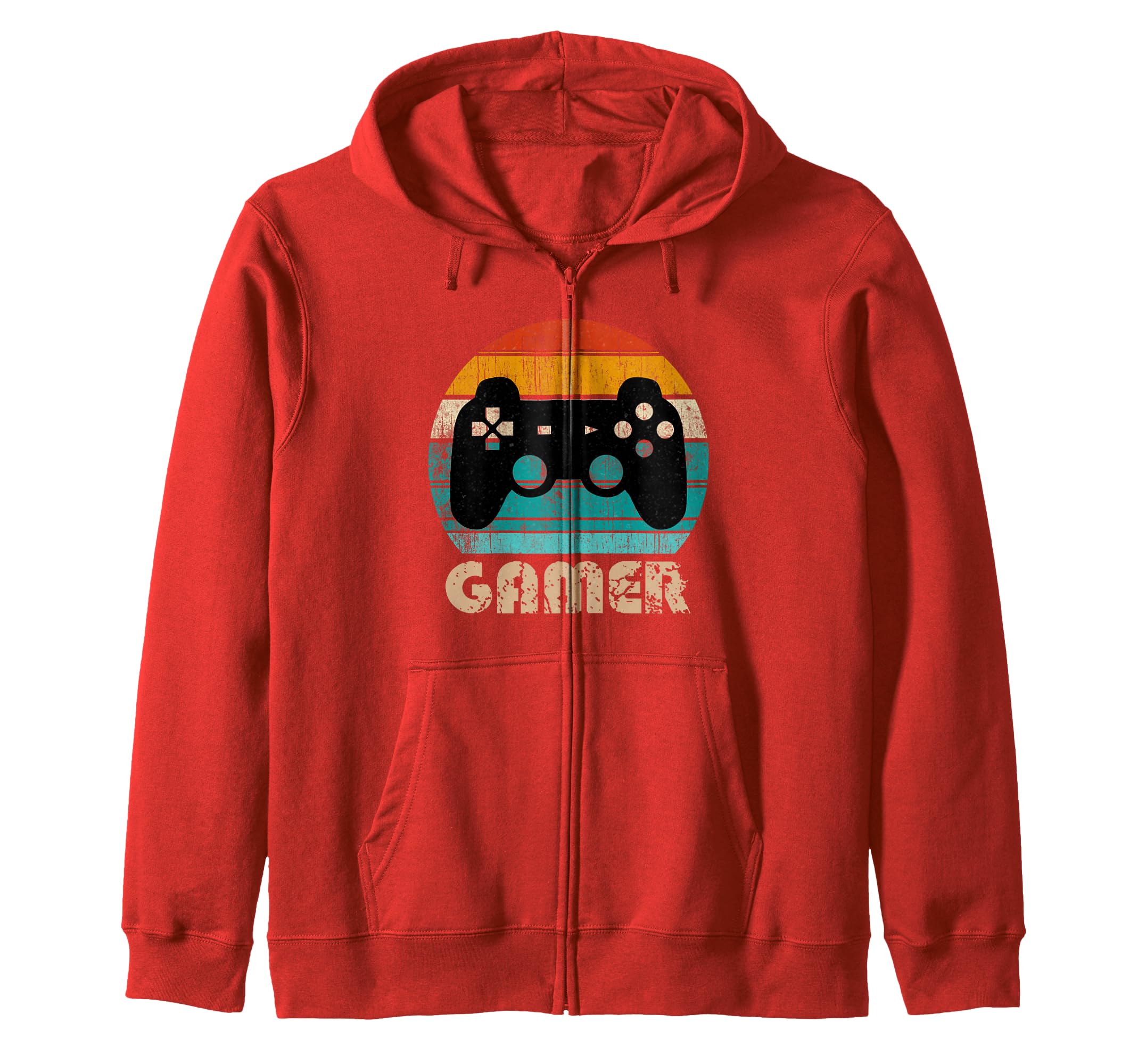 Retro Gamer Video Games Player Gaming Boys Teens Men Zip Hoodie