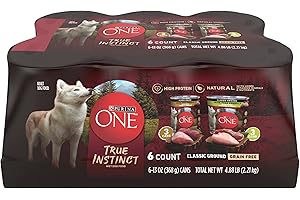 Purina ONE Instinct Classic Ground Grain-Free Formulas with Real Turkey and Venison,...