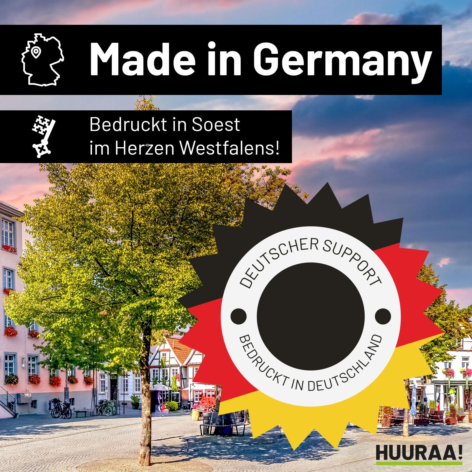 Huuraa Kurierrucksack Nur keinen Stress Yoga Faultier Geschenk | 30-44 Liter Black Melange Fairtrade Rolltop Rucksack Geschenkidee