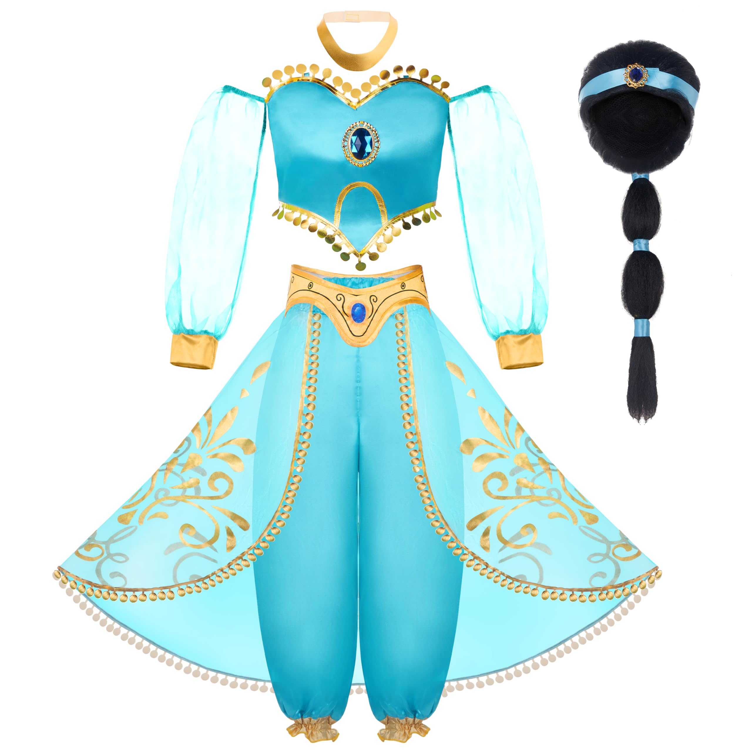 Spooktacular Creations Kids Costumes for Girls Arabian Princess Costume, Girls Halloween Costume for Role Play Cosplay Parties-M - Image 3