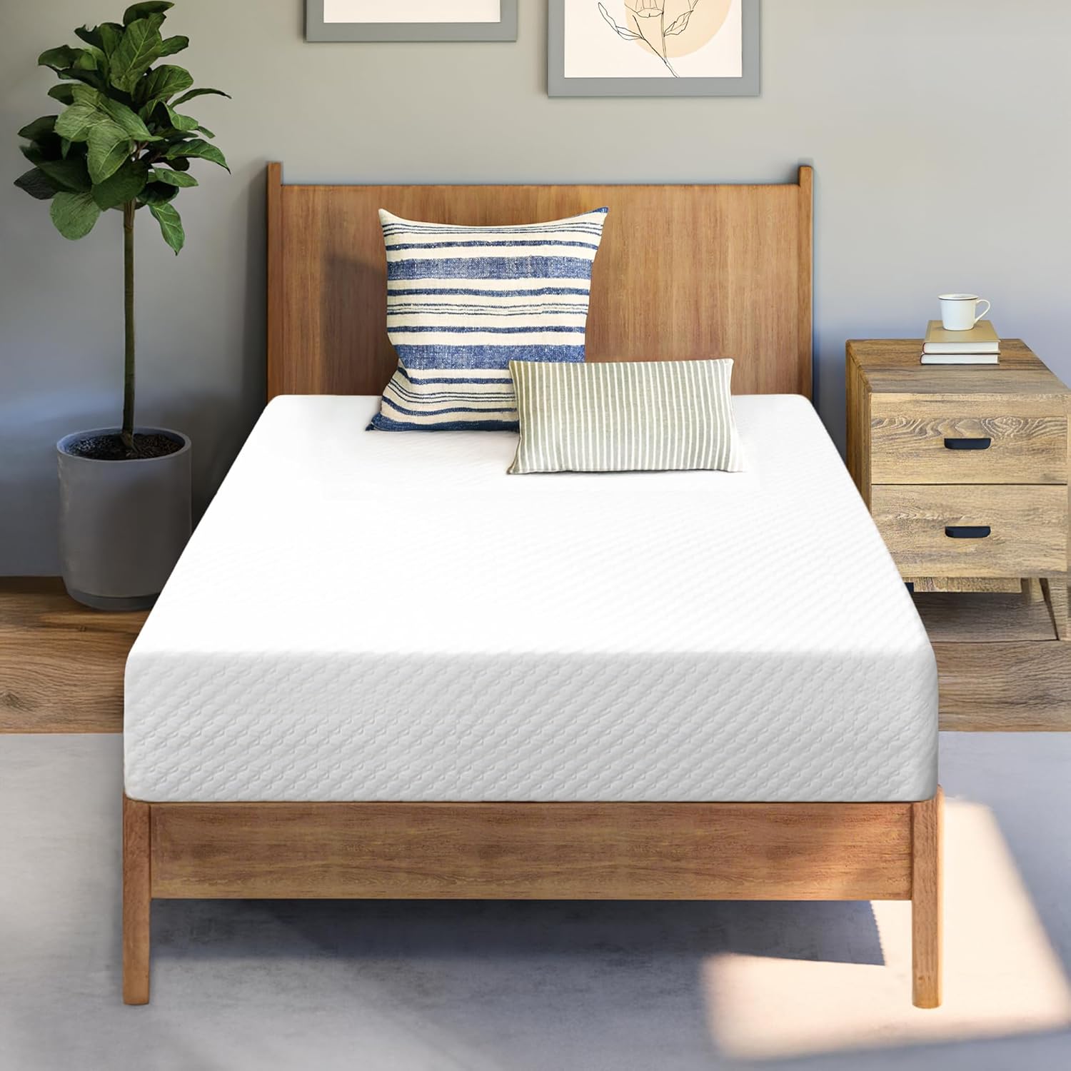 Neo Sleep 8 Inch Twin Cooling Gel Memory Foam Mattress Medium Firm CertiPUR-US Certified Foam