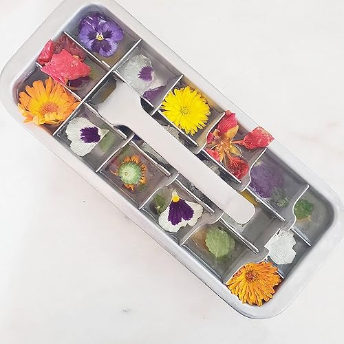 Miniatura 5 de Bandeja del fabricante del cubo de hielo del acero inoxidable, molde del cubo de hielo del estilo de la palanca rápido para hacer 18 cubos de hielo