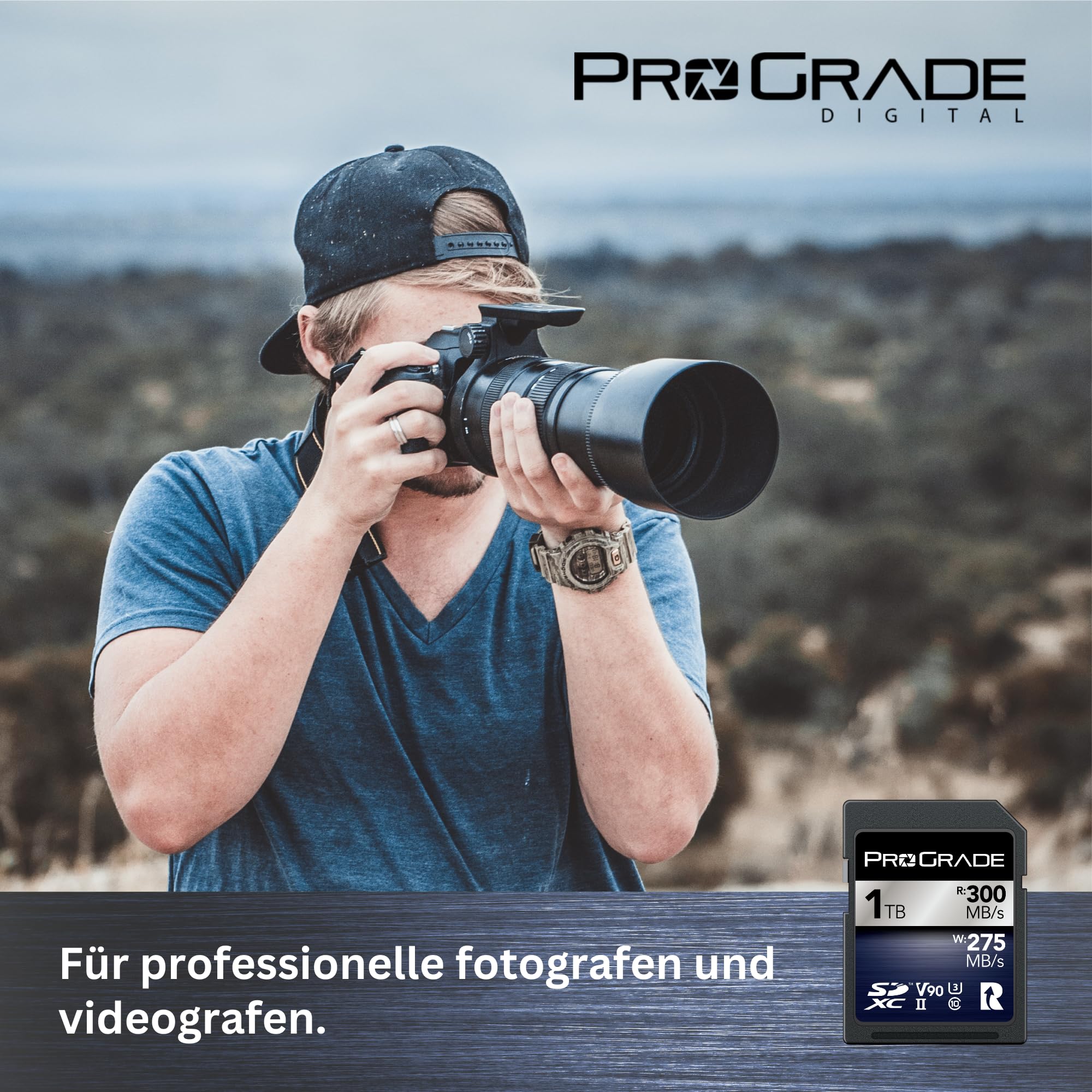 SD UHS-II 1TB Karte V90 – Bis zu 250 MB/s Schreibgeschwindigkeit und 300 MB/s Lesegeschwindigkeit | Für professionelle Filmemacher, Fotografen und Content-Kuratoren – von Prograde Digital