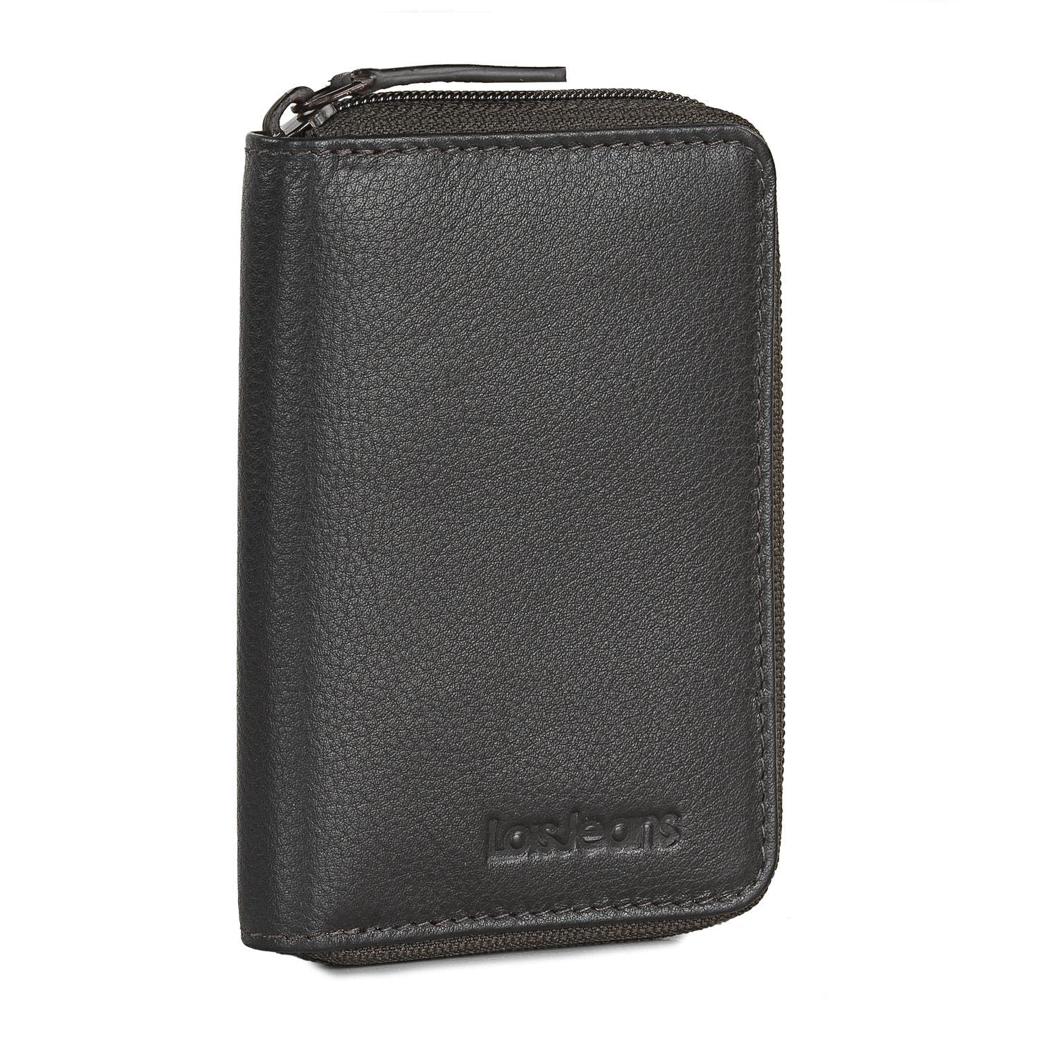 Lois Porta Llaves con Cierre Cremallera para Hombre de Piel. Llavero Organizador Llaves con Protección Anti Escaneo RFID. Funda Mando Garaje. Funda Llaves.