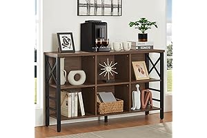 HOMBAZAAR Cube Storage Organizer Shelf, Long, Low Bookshelf