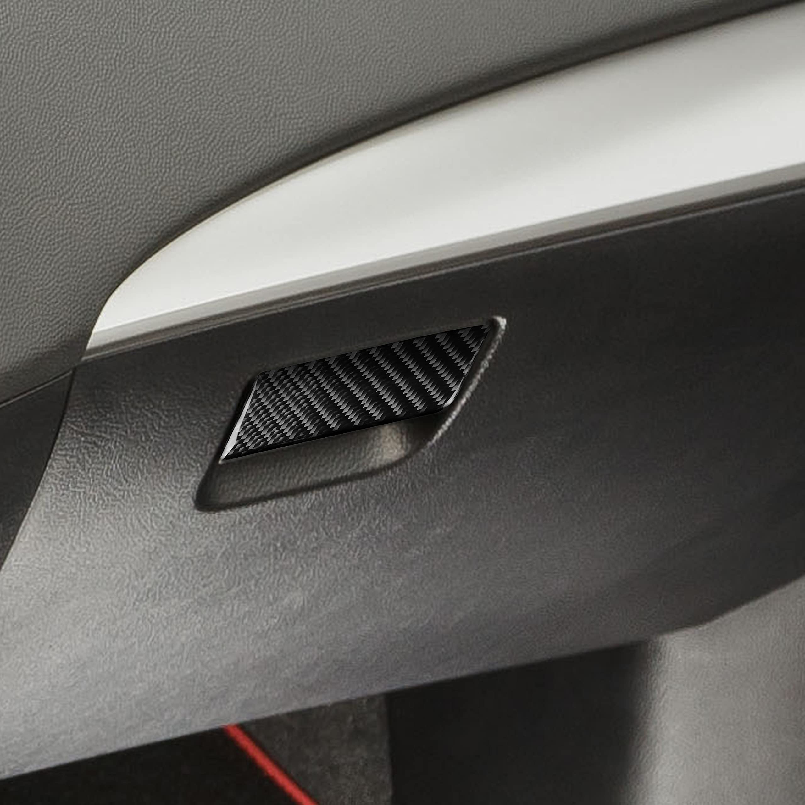 UOADA Car Glove Box Storage Organizer Handle Cover Sticker Compatible With Mazda 3 Axela 2010-2013 Mazdaspeed 3 Carbon Fiber Car Accessories Interior Black