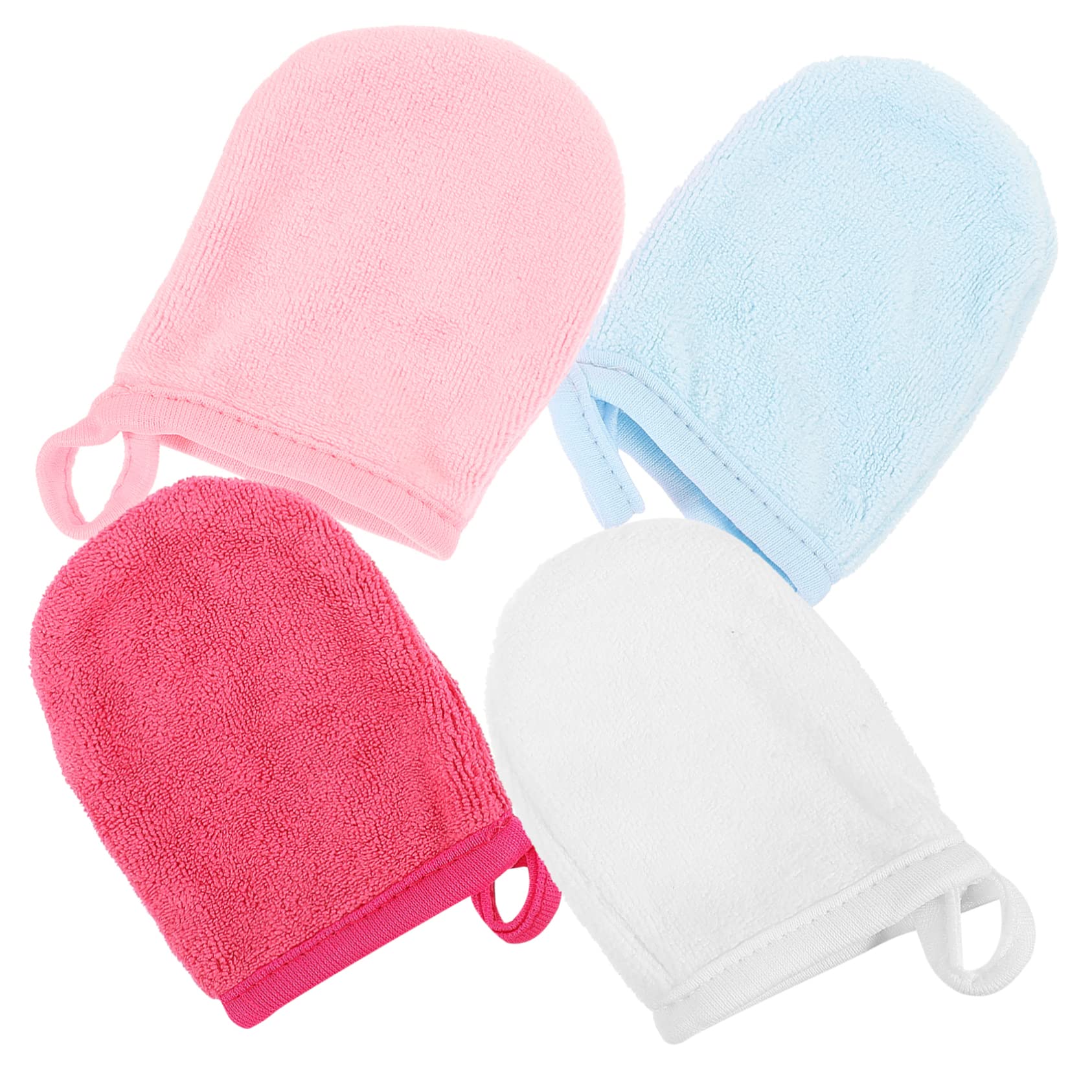 minkissy 20pezzi Guanti Per Pulizia Viso Microfibra Da Riutilizzabili Morbidi e Assorbenti Per Struccare e Lavare Viso Facili Da Usare e Portatili Colori Misti
