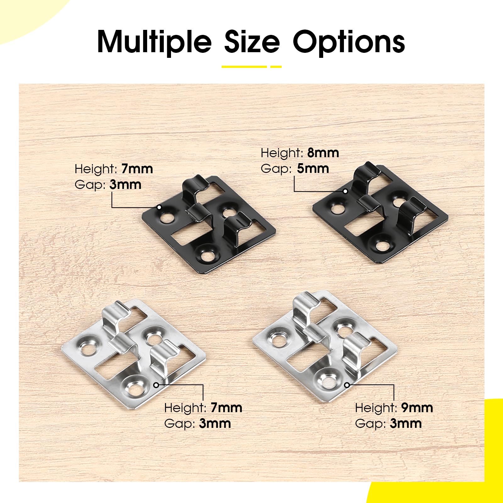 100 Stück WPC Dielen Befestigungsclips Edelstahl Terrassenclips Verbund-Terrassen-Clips Versteckte Abstandhalter, Terrassenbefestigung für WPC/BPC Terrassendielen (Silber, Spalt 3mm, Höhe 7mm)