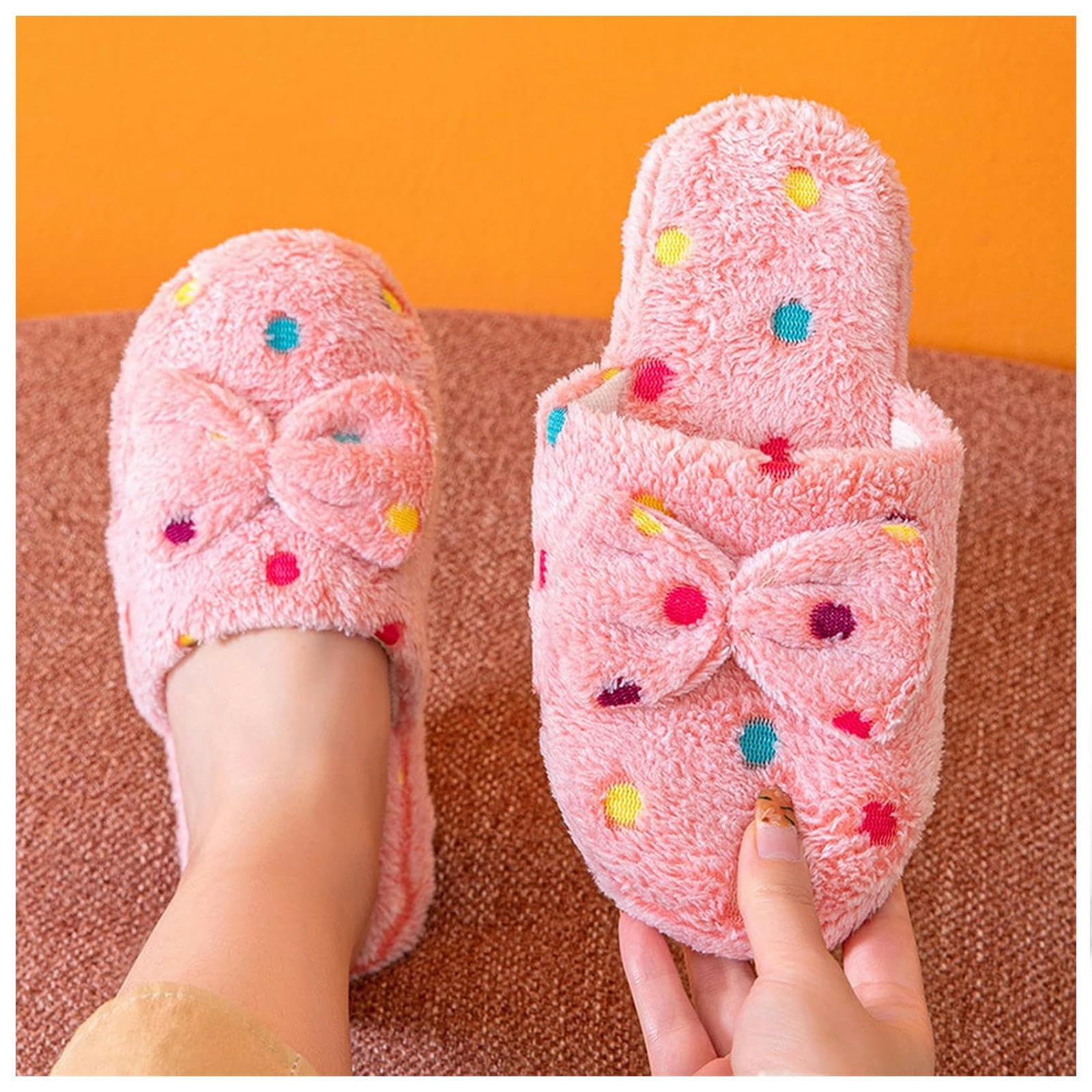 Ciabatte Donna Invernali Pantofole Invernali in Casa Calore Carino Spesse Scarpe per Il Tempo Libero Non Slip-pink-37-38