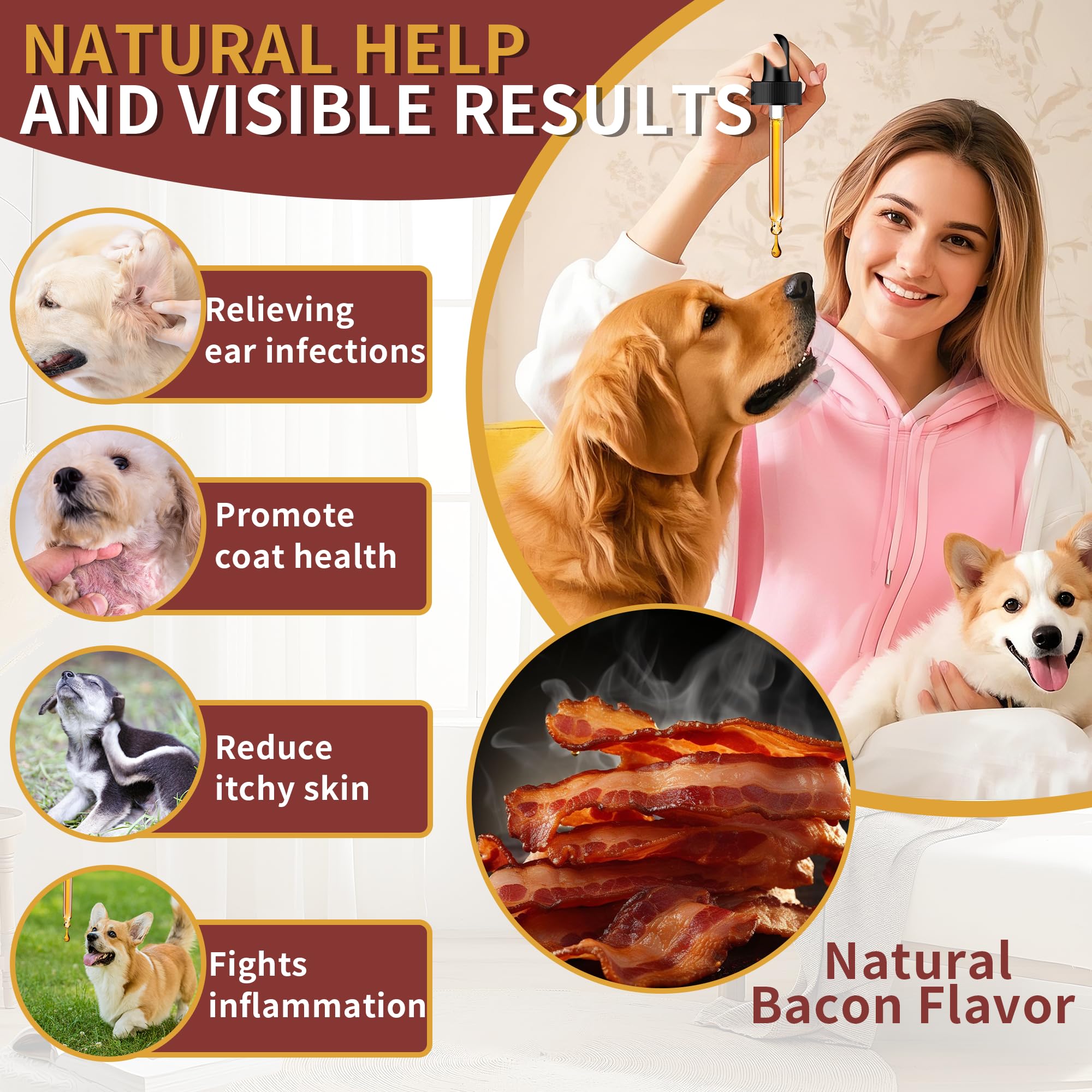 Natural Yeast Infection Treatment for Dogs, Dog Ear Infection Treatment & Dog Yeast Infection Treatment, Ear Infection Treatment for Dogs Help Supports Allergy, Itch & Inflammation Relief - image 2