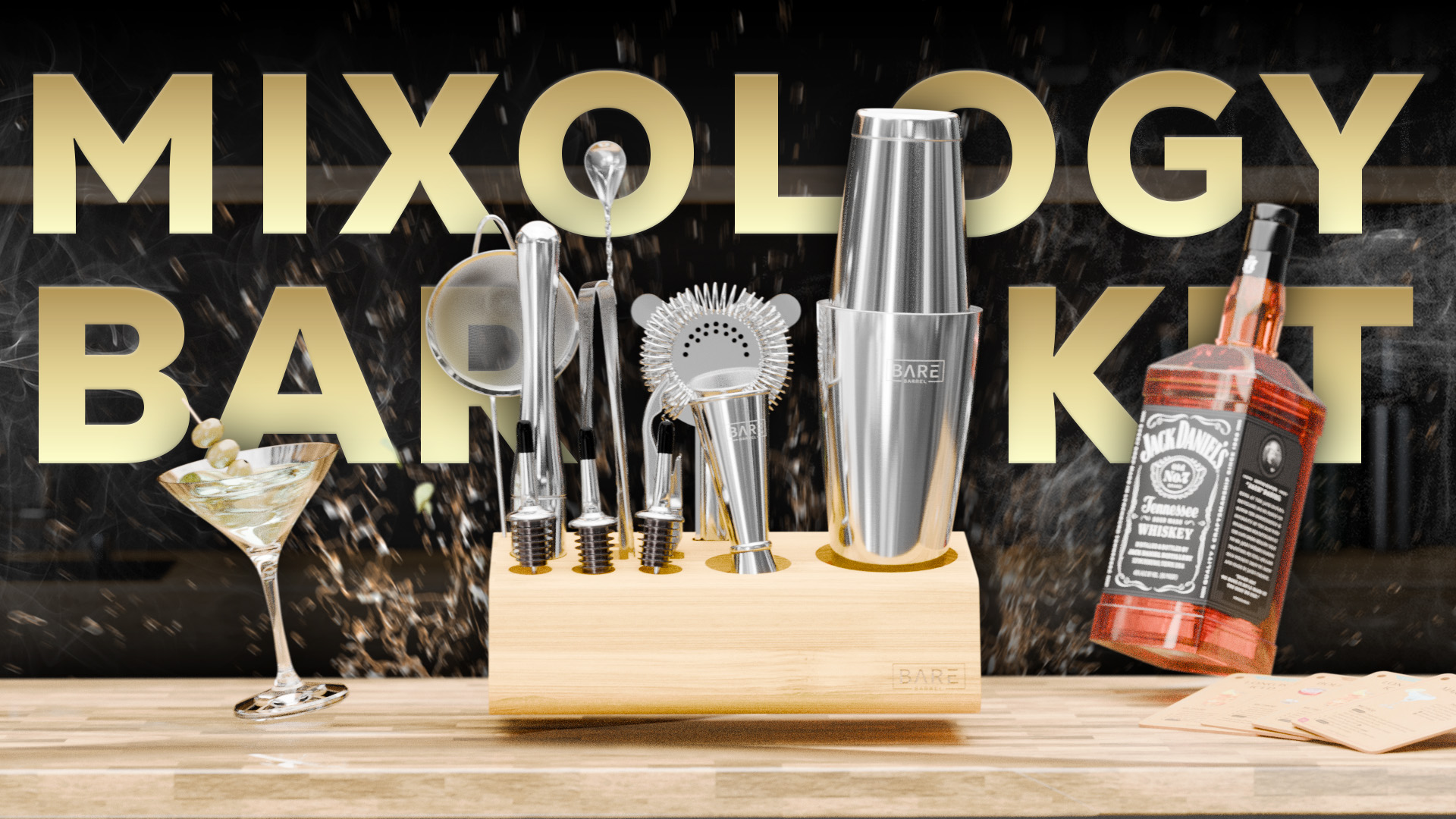 Kit Cocktail Professionale 14 Pezzi - Set Barista Con Shaker Boston 800ml E Ricette - Foto 9