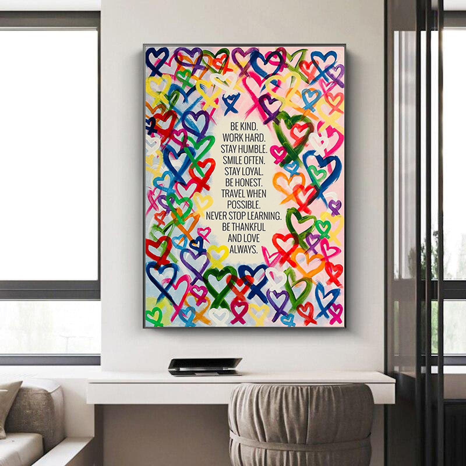 'Kind and Love' nowoczesny obraz na płótnie kolorowe plakaty i nadruki sztuka ścienna obrazy do salonu dekoracja ścienna Cuadros 60 x 80 cm bez ramy