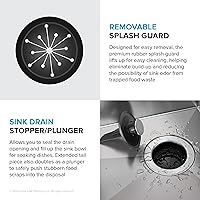 Vista 10 de KRAUS WasteGuard KWD100-33MBL - Triturador de basura ultra silencioso de 1/3 HP con conexión rápida, cubierta de drenaje para fregadero de cocina