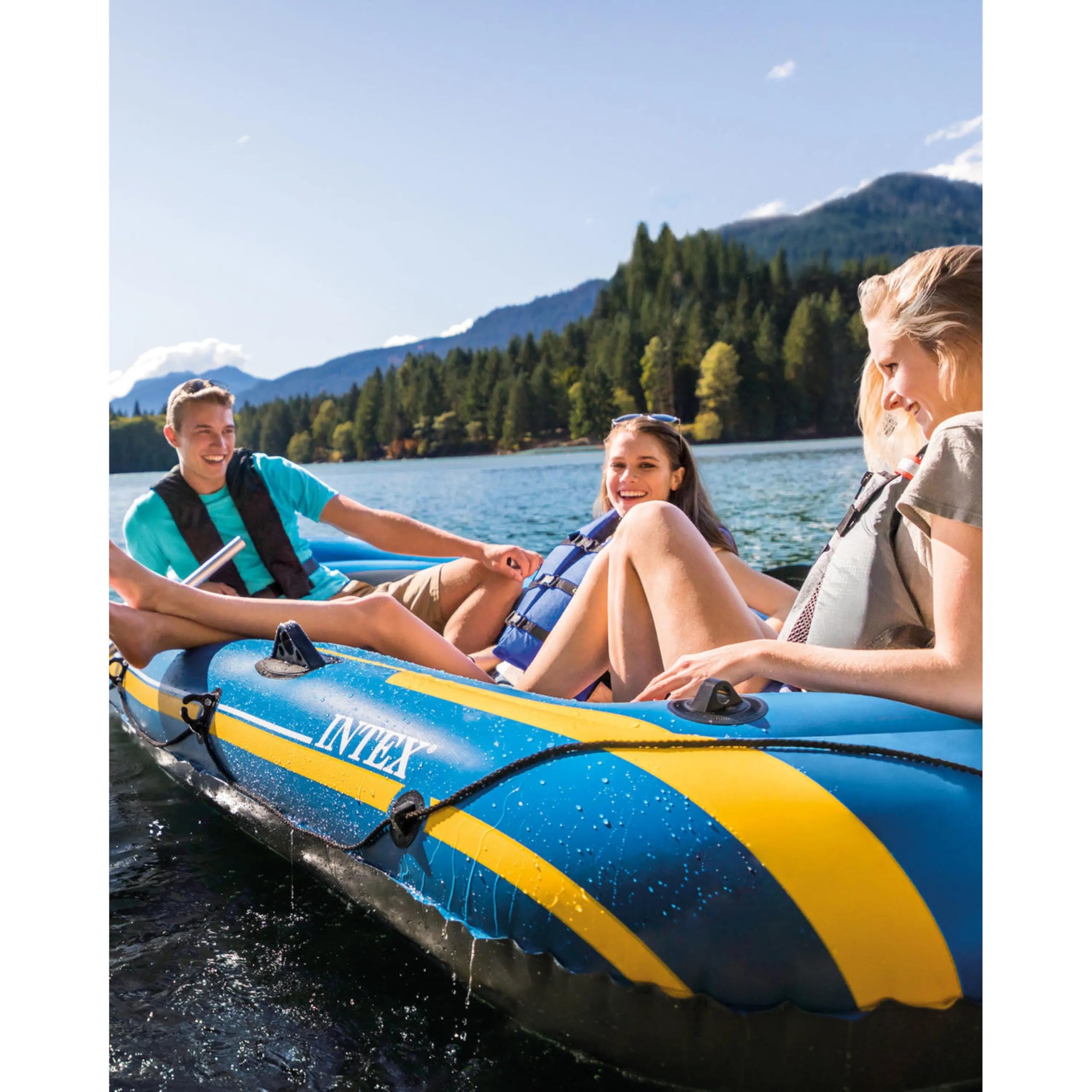 Aufblasbares Schlauchboot Premium für 2 oder 3 Personen, robust, Rudern und Pumpe