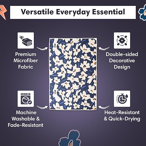 Miniatura 3 de crae. Toalla de microfibra reversible, ultra absorbente, de secado rápido, diseño moderno, sin arañazos, sin pelusas, para cocina, baño, limpieza de