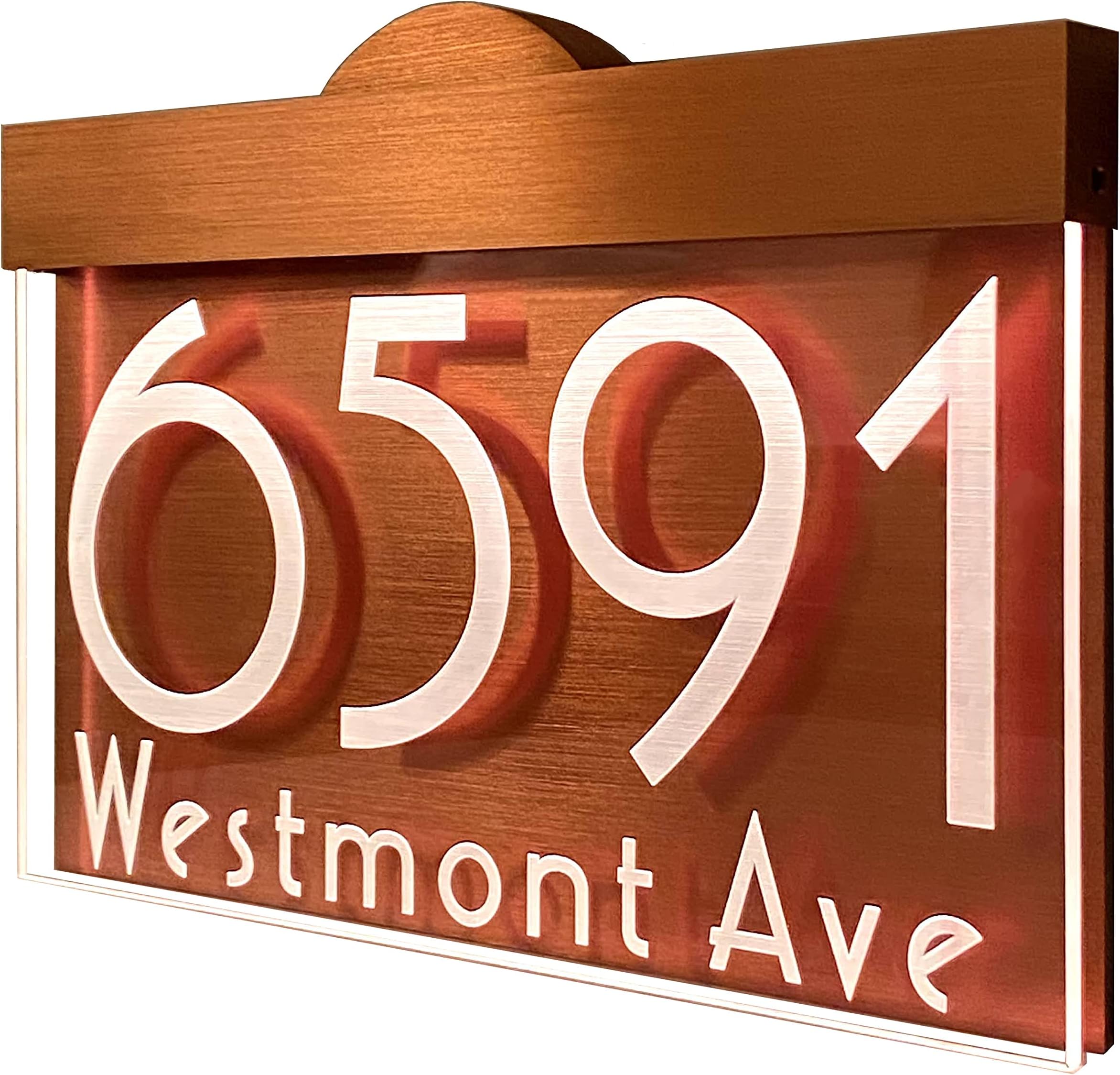 12-16 V AC Auto On/Off Custom Illuminated House Numbers Address Sign Address Plaque Lighted with LED - Laser Engraved On Acrylic Sign