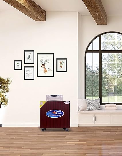 Premium Inverter Trolley for Tall Tubular Battery, Inverter, ups for Home and Office (4 Wheels Support) MAHAGONY)