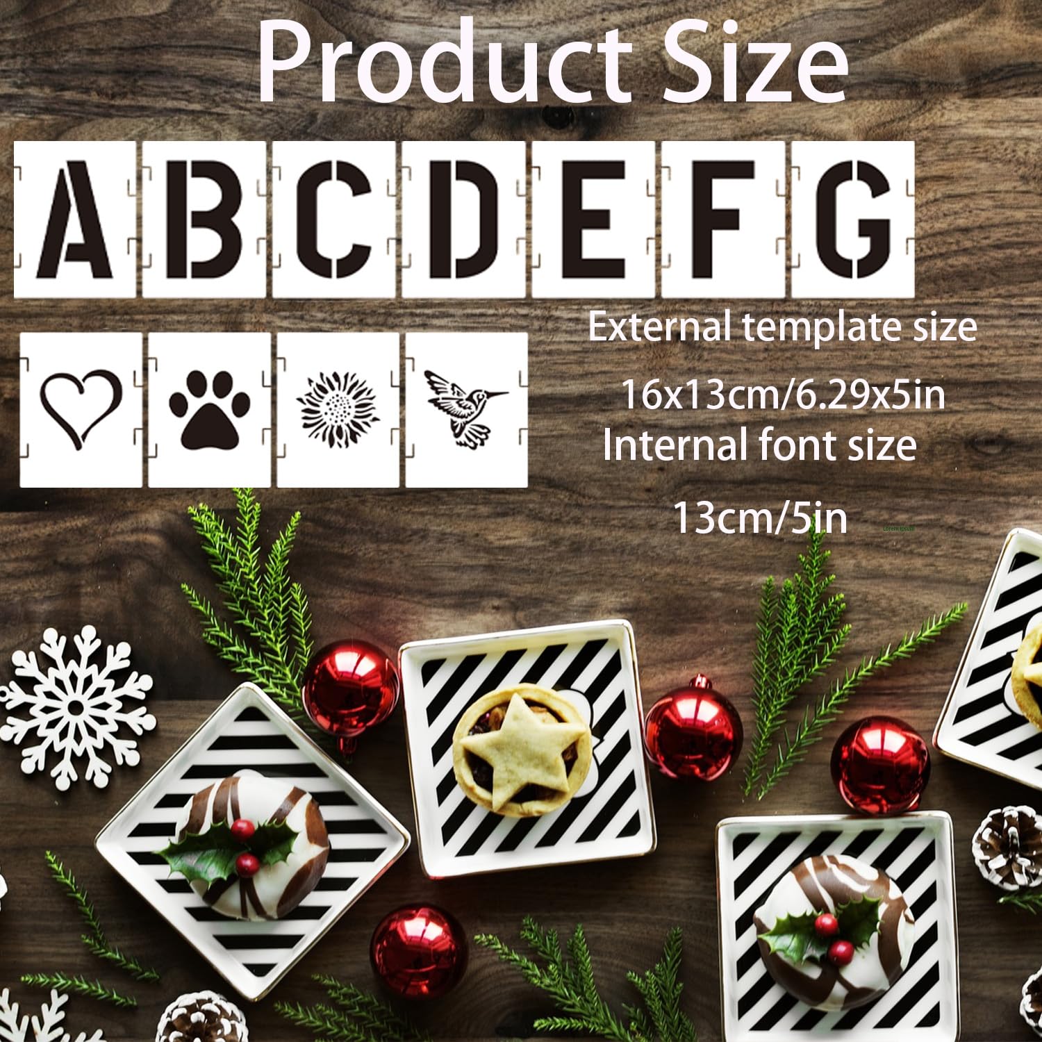 40 Pcs 5 Inch Letter Stencils Numbers Craft Stencils,Reusable Alphabet Templates for Painting on Wood Wall, Fabric Wood, Wall - Image 2