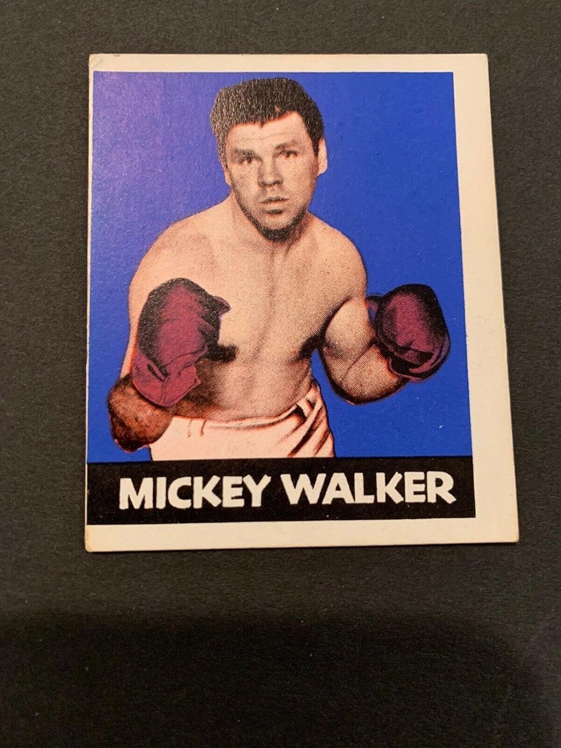 1948 Leaf #7 Mickey Walker Middleweight Champ Boxing Card Ex Back - Football Cards