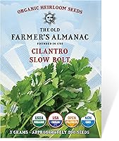 Vista 1 de The Old Farmer's Almanac Semillas de Cilantro Orgánico Tradicional (Boleo Lento) - Aprox. 180 Semillas - Orgánico Certificado, Sin OMG, Polinización