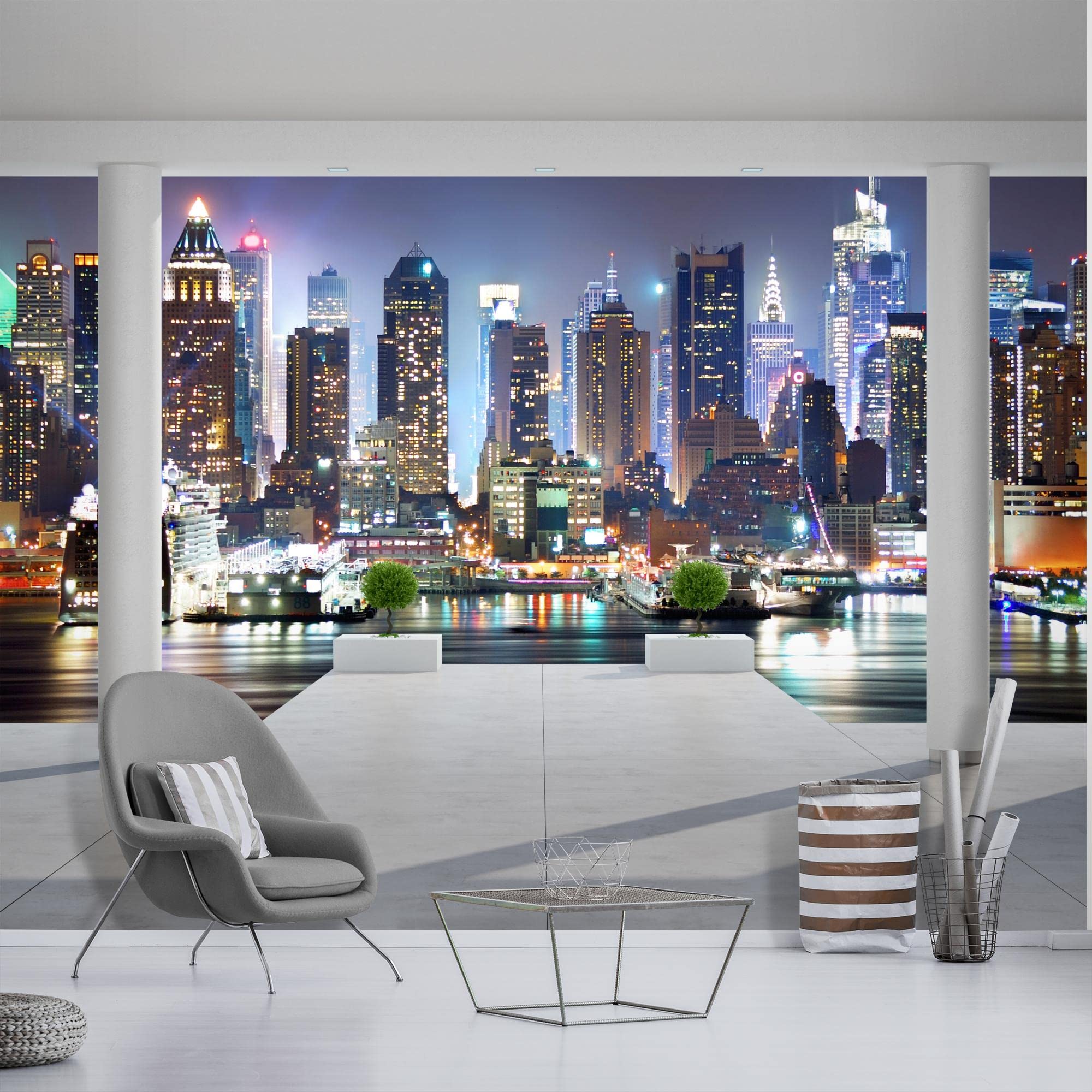 Runa Art Papel tapiz fotográfico Balcón Nueva York Moderna Lana Sala Cuarto Salón - Made in Germany - Vistoso 9204010c