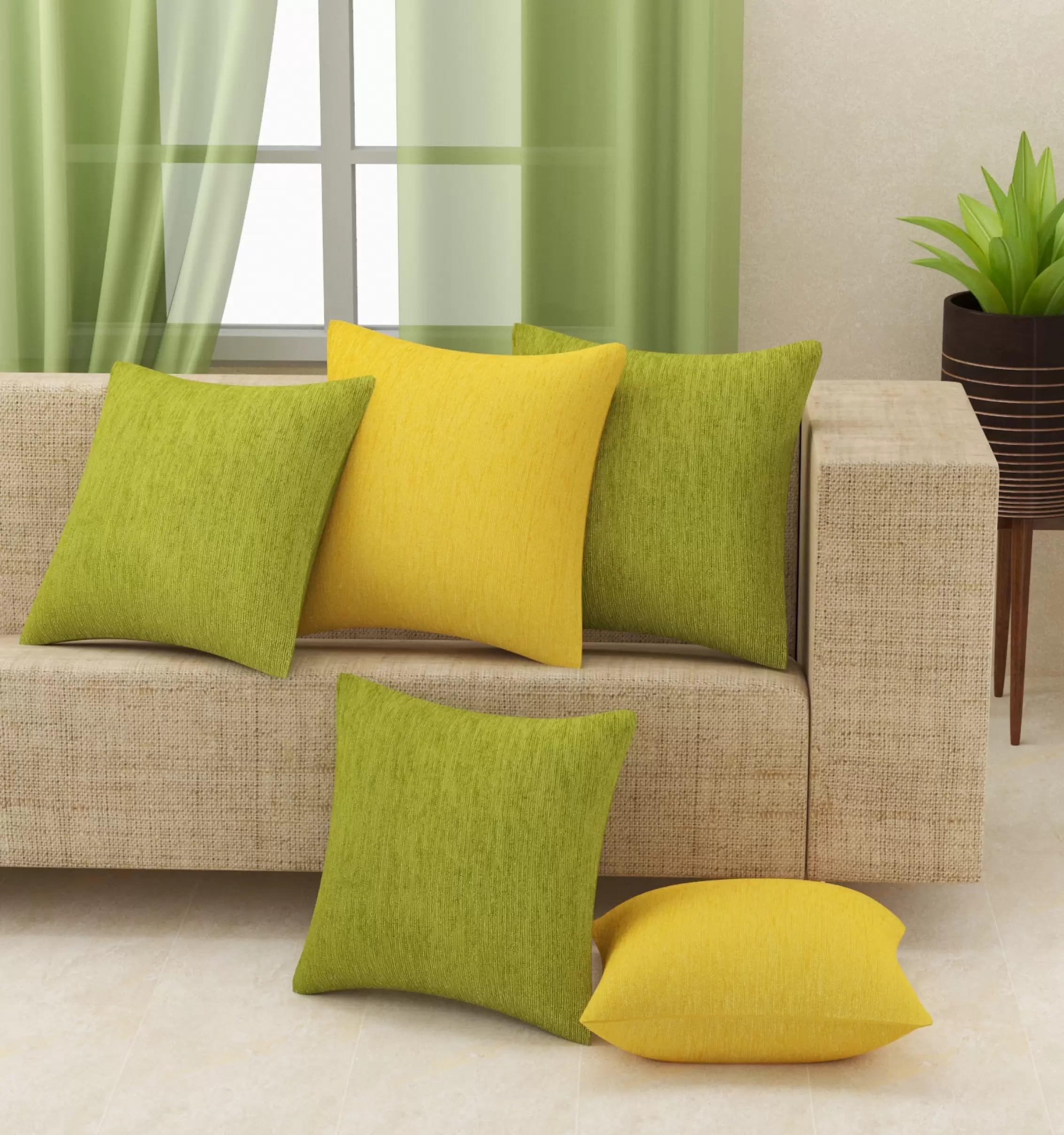 Baizevio Chenille Moshi Cushion Covers, 16 x 16 Inch, Multi-Color, Pack of 5pcs (40 x 40 cm) (Multicolor3) (B093DFR333) Amazon Price History, Amazon Price Tracker