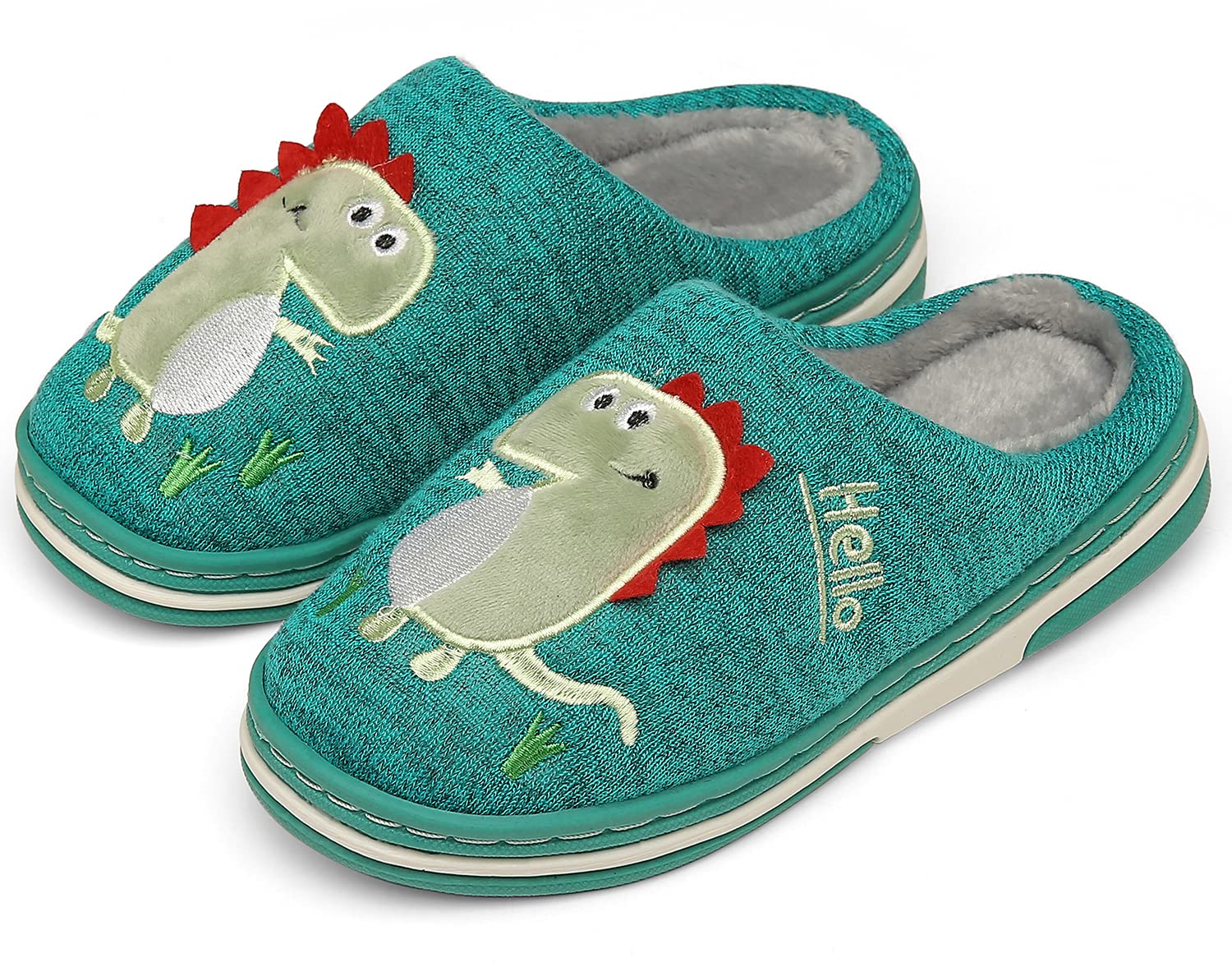 INMINPIN Inverno Pantofole da Casa Bambini Caldo Peluche Pantofola da Invernali Carino Dinosauro Comode Ciabatte Interne di Cotone per Ragazze Ragazzi