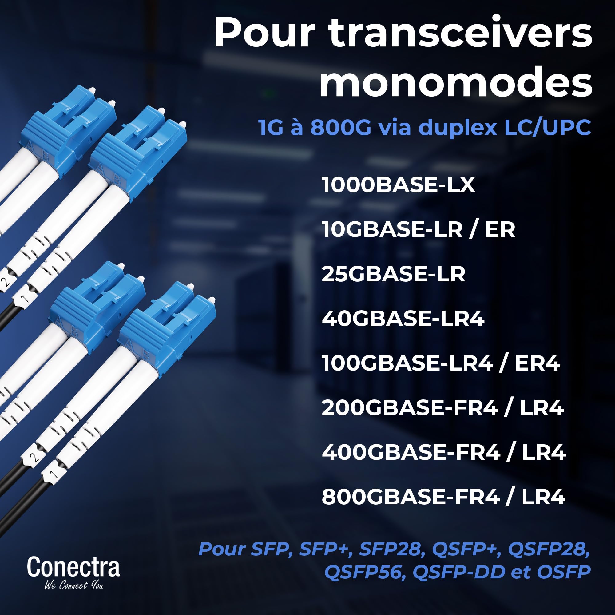 40m Câble Fibre Optique Blindé 4 Brins OS2 LC/UPC ⌀4mm | Monomode 9/125µm G.657.A2, Jarretière Rallonge Cordon, Breakout sans Épissures, Intérieur/Extérieur, Noire, LSZH