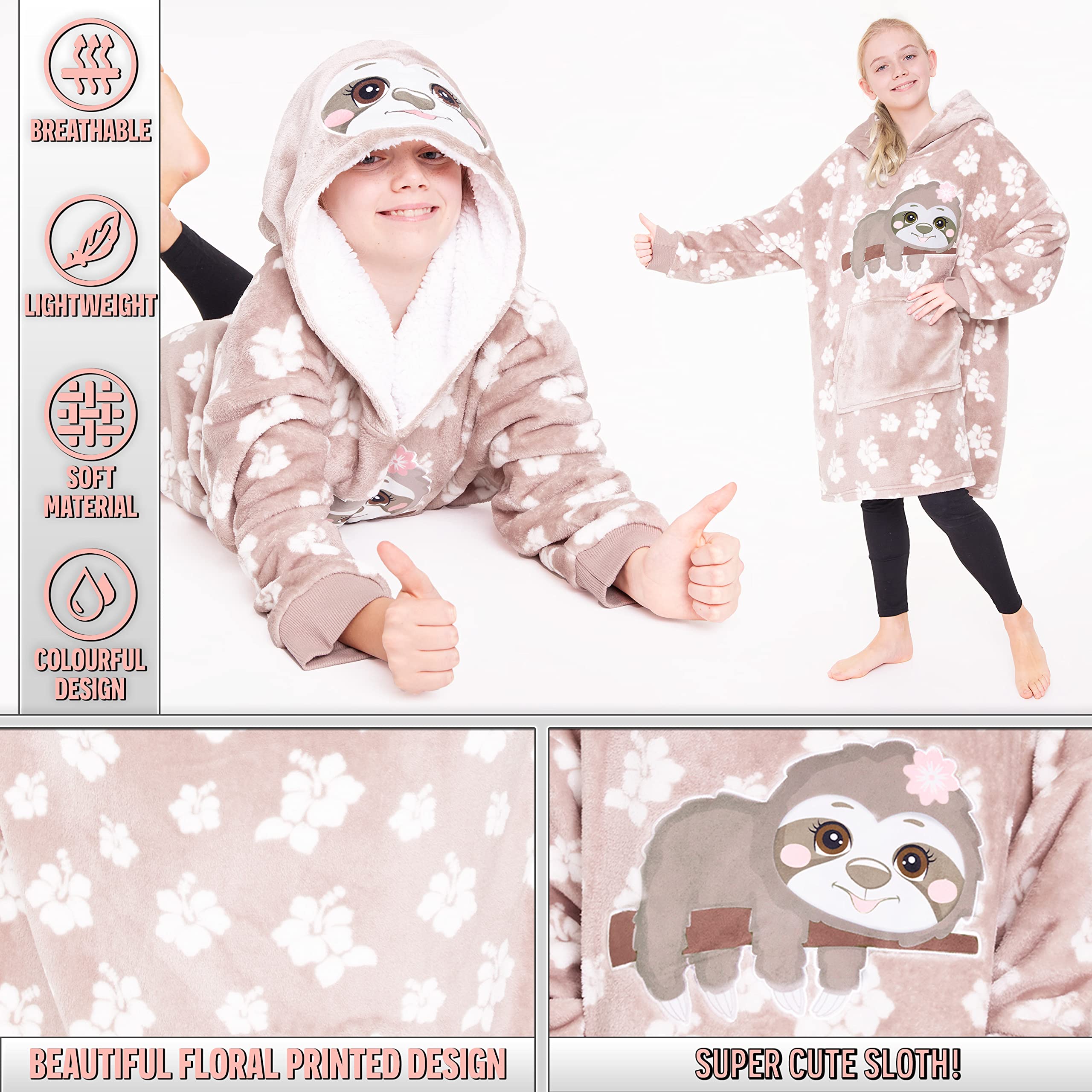 CityComfort Felpa Coperta Oversize con Cappuccio Bambina Ragazza