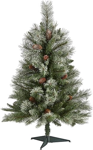 35.8in. Árbol de Navidad artificial de pino de montaña con 135 ramas flexibles y piñones
